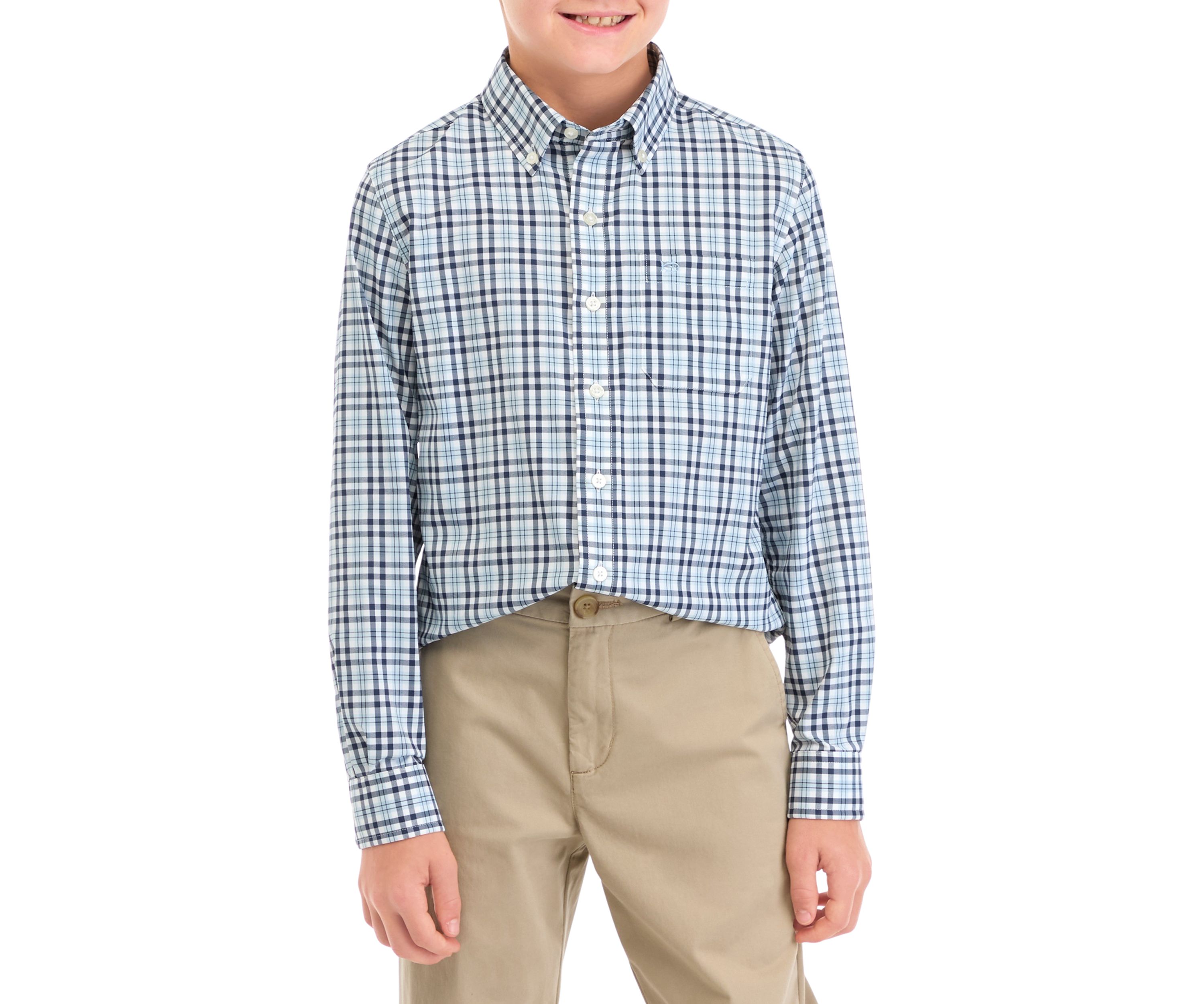 Boys 8-20 Button Down Printed Sport Shirt