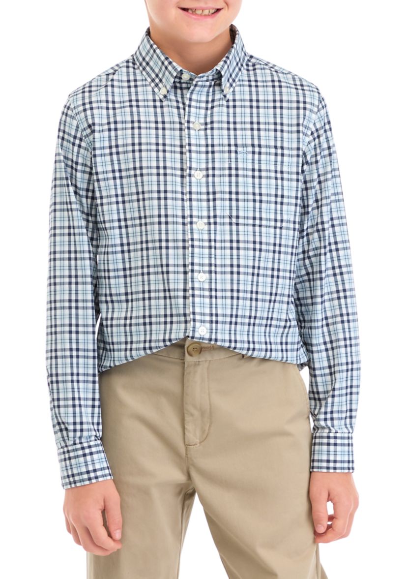 Boys 8-20 Button Down Printed Sport Shirt