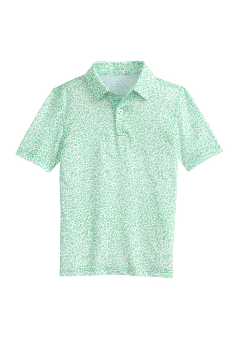 Boys 8-20 Flower Frenzy Printed Performance Polo Shirt