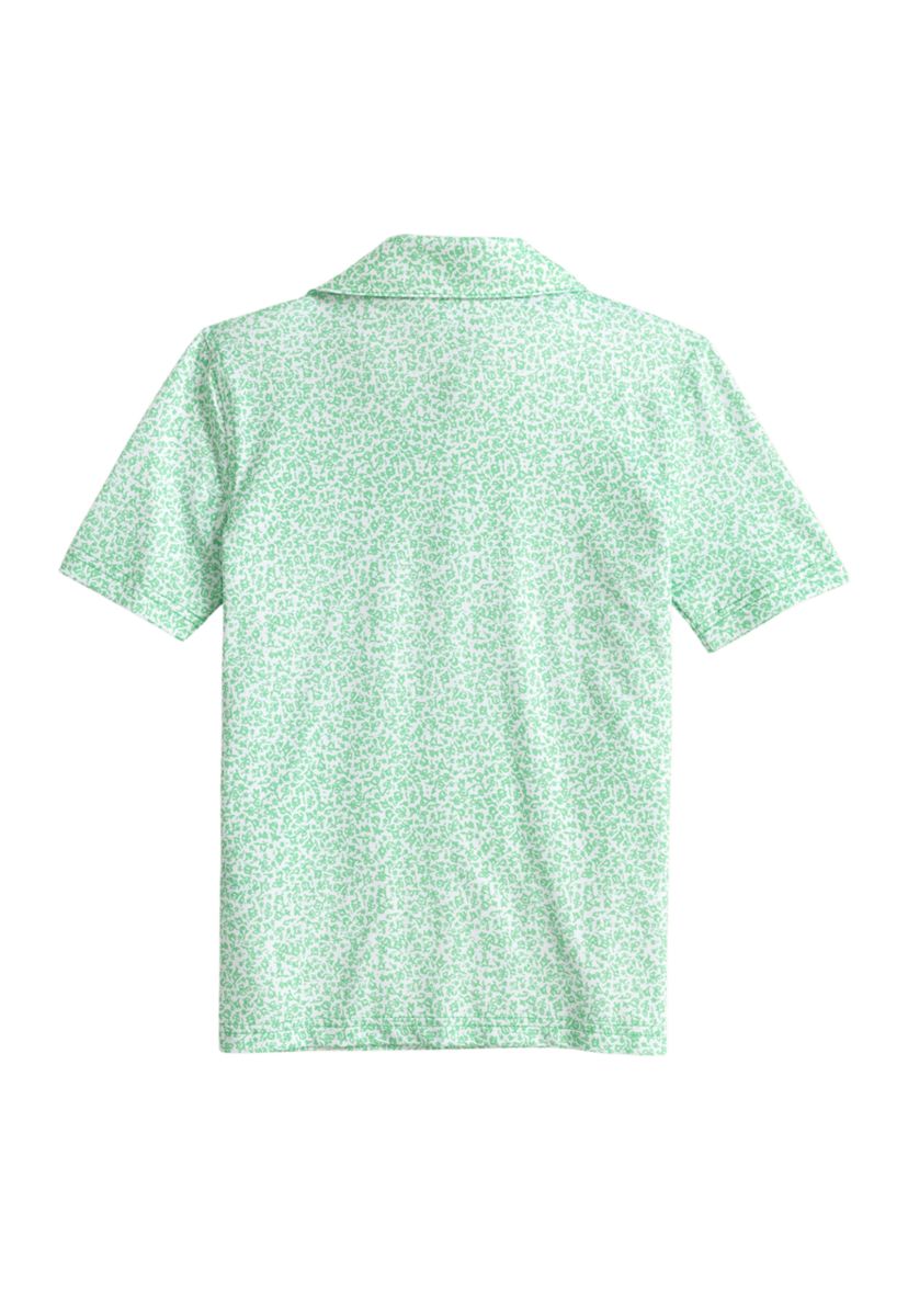 Boys 8-20 Flower Frenzy Printed Performance Polo Shirt