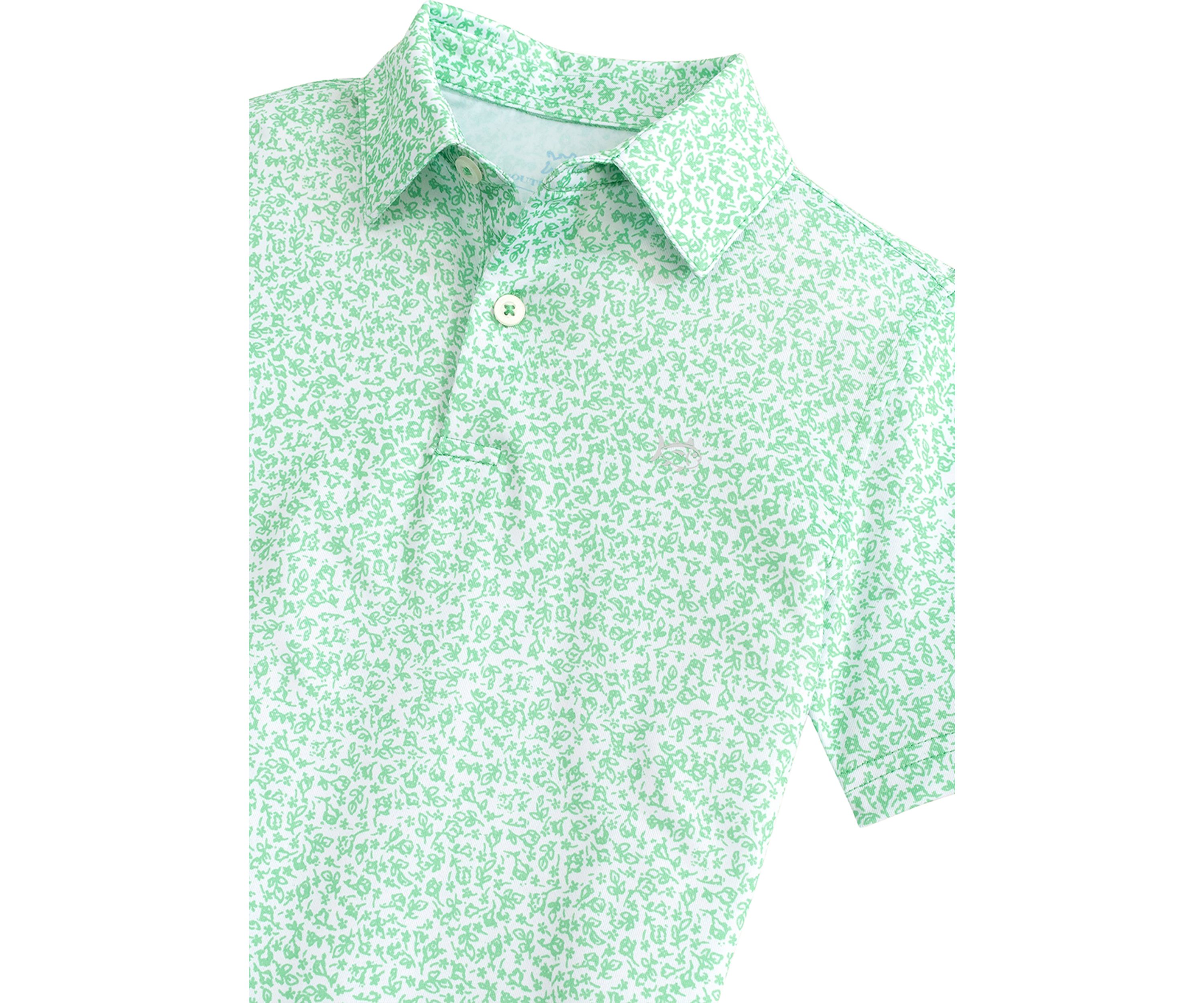 Boys 8-20 Flower Frenzy Printed Performance Polo Shirt