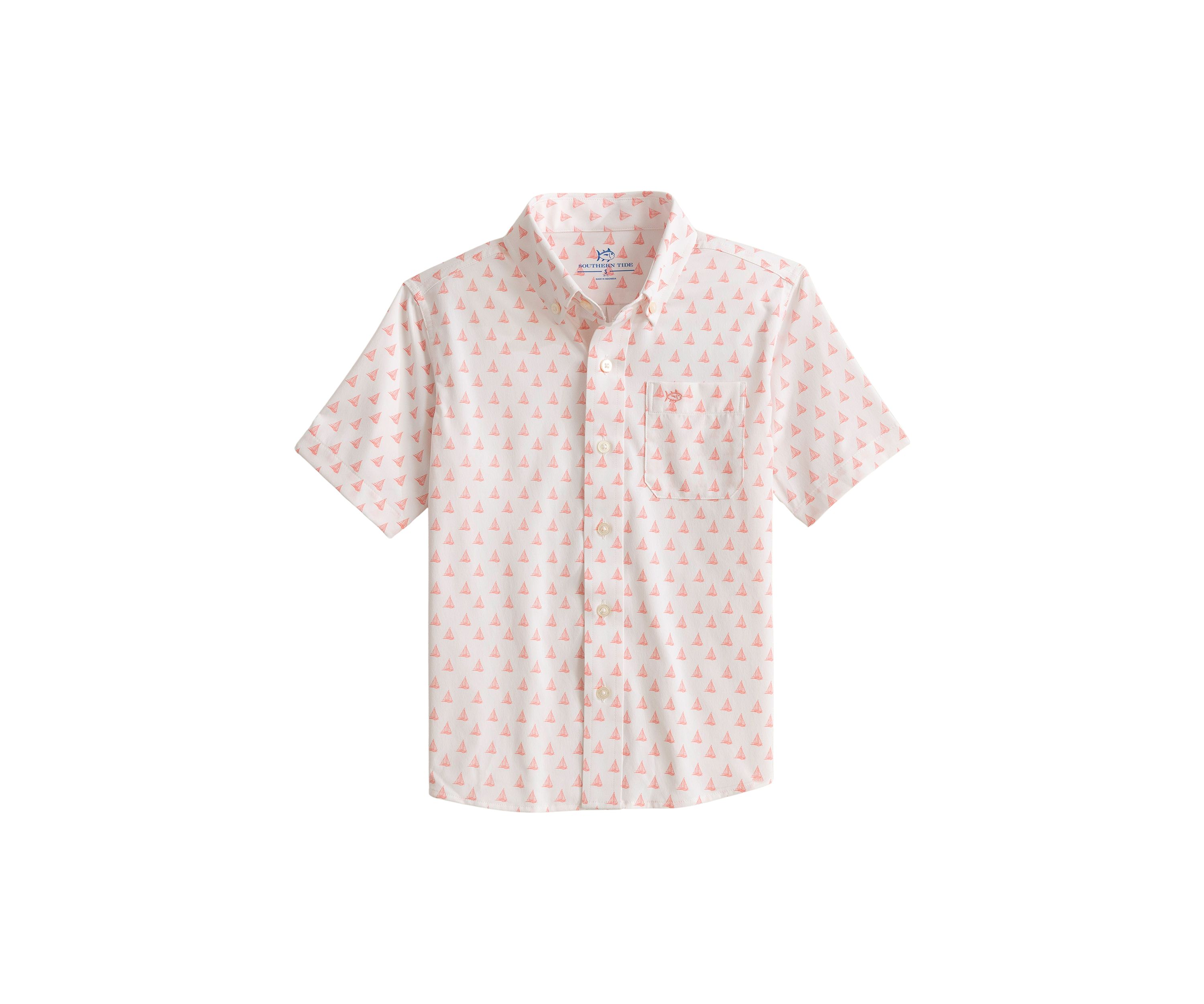 Boys 8-20 Floating Along Short Sleeve Sport Shirt