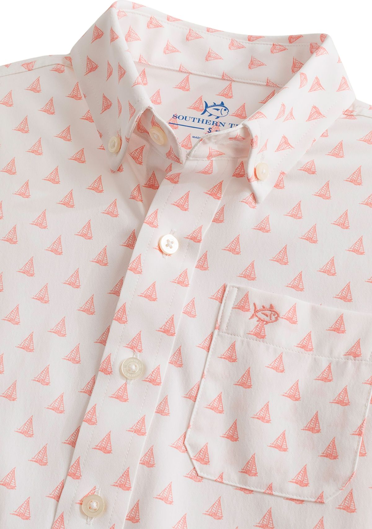 Boys 8-20 Floating Along Short Sleeve Sport Shirt