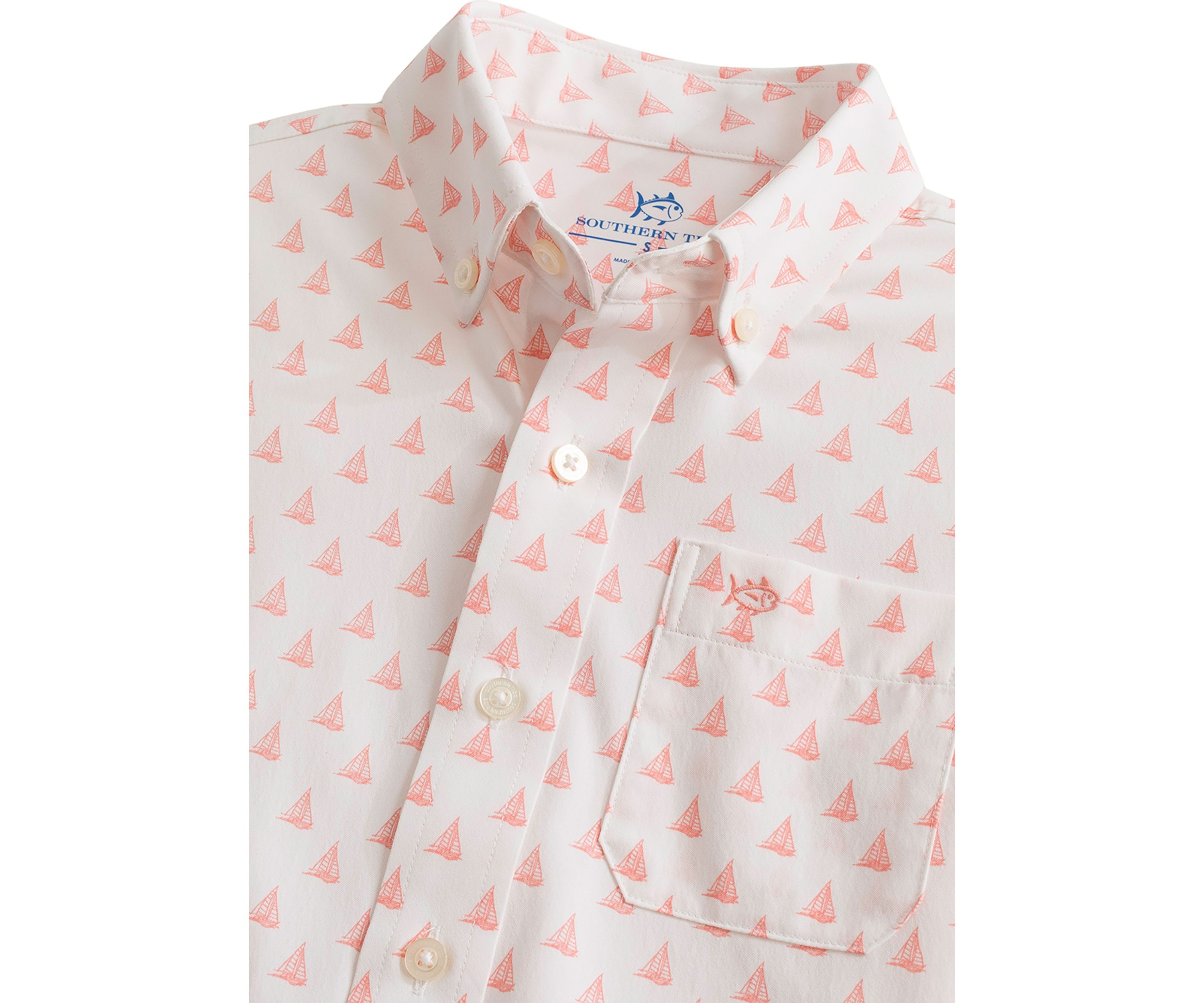 Boys 8-20 Floating Along Short Sleeve Sport Shirt