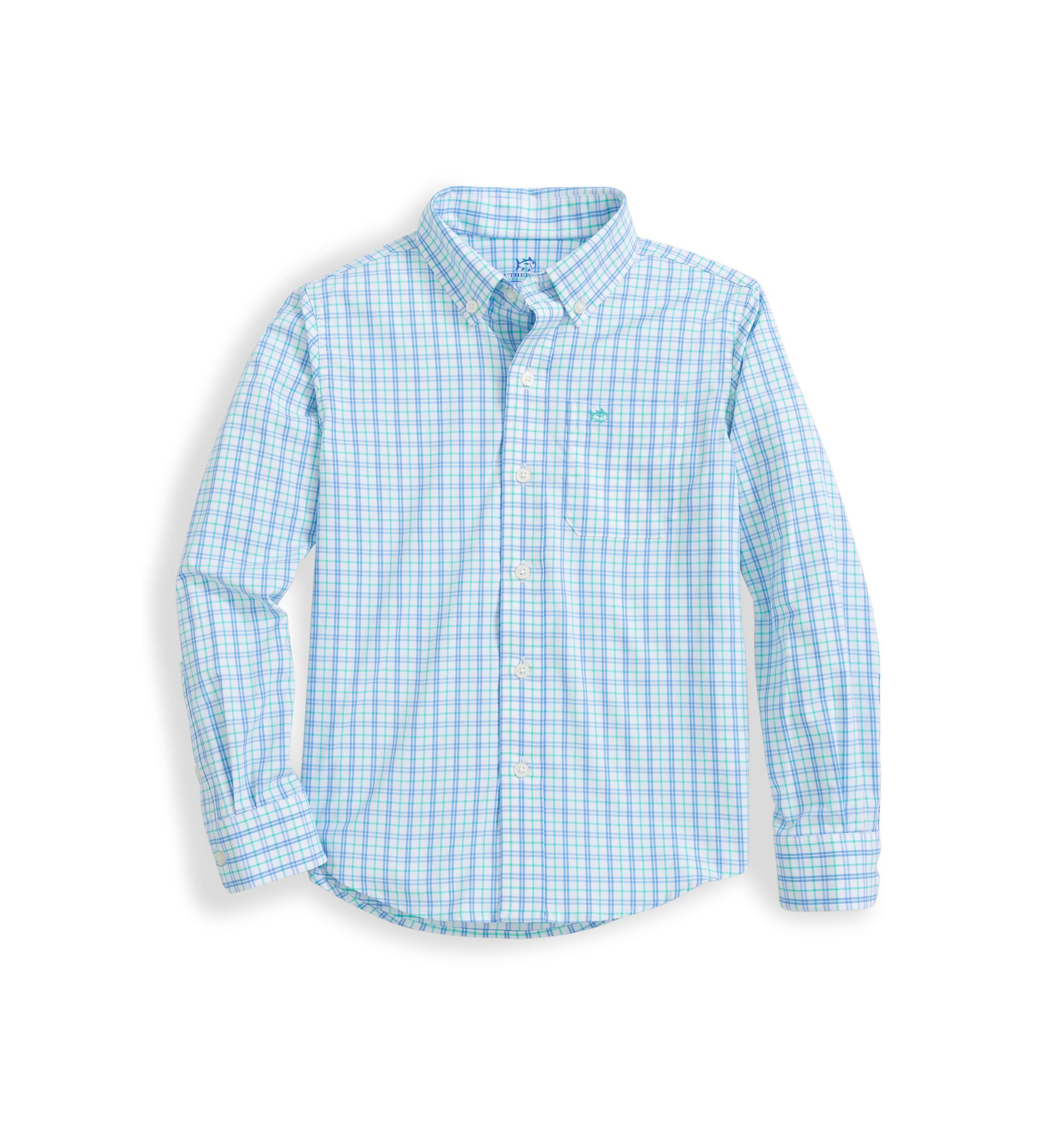 Boys 8-20 Turnberry Plaid Intercoastal Long Sleeve Sport Shirt