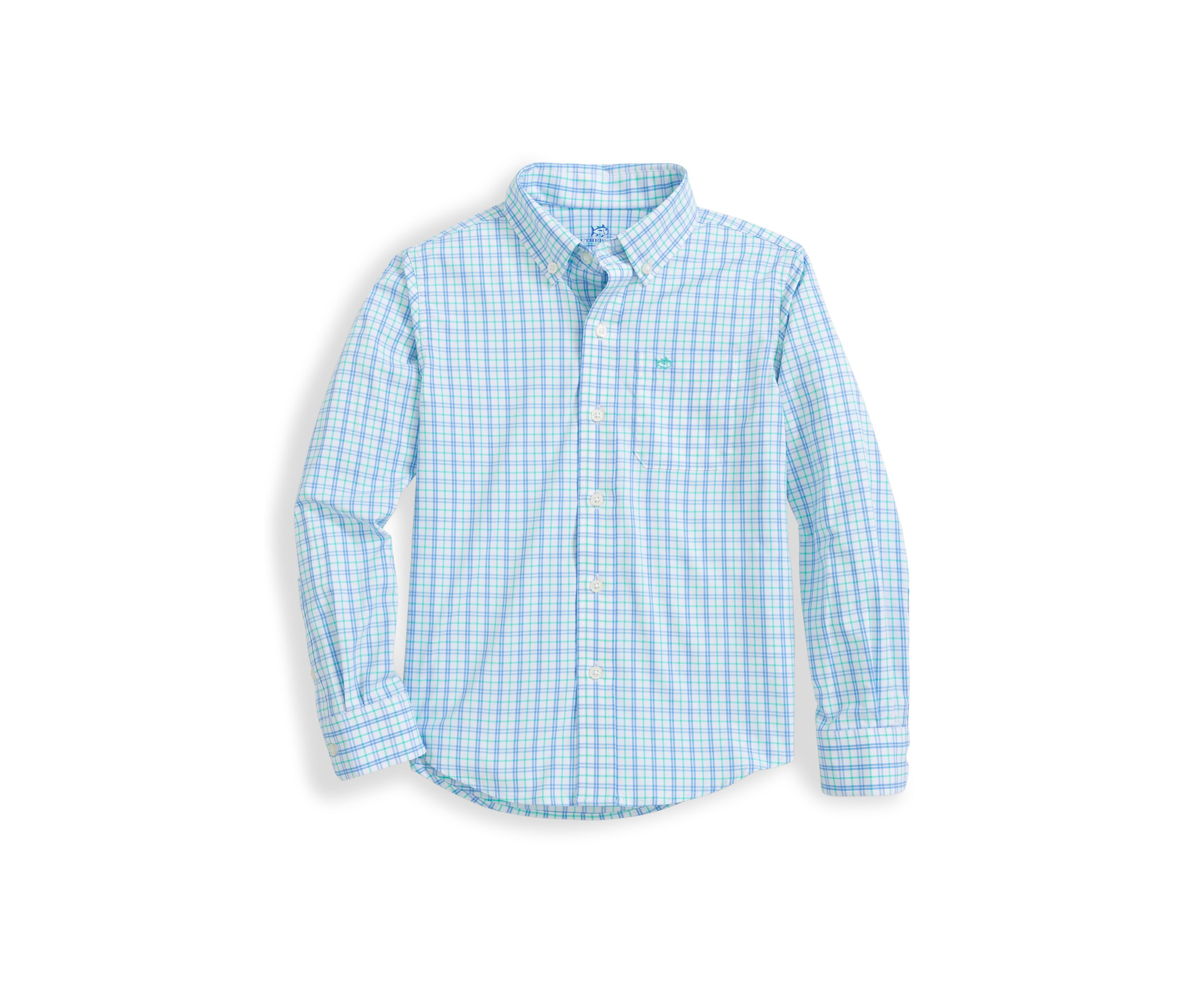 Boys 8-20 Turnberry Plaid Intercoastal Long Sleeve Sport Shirt