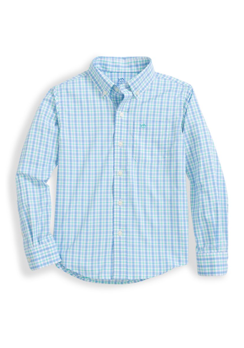 Boys 8-20 Turnberry Plaid Intercoastal Long Sleeve Sport Shirt
