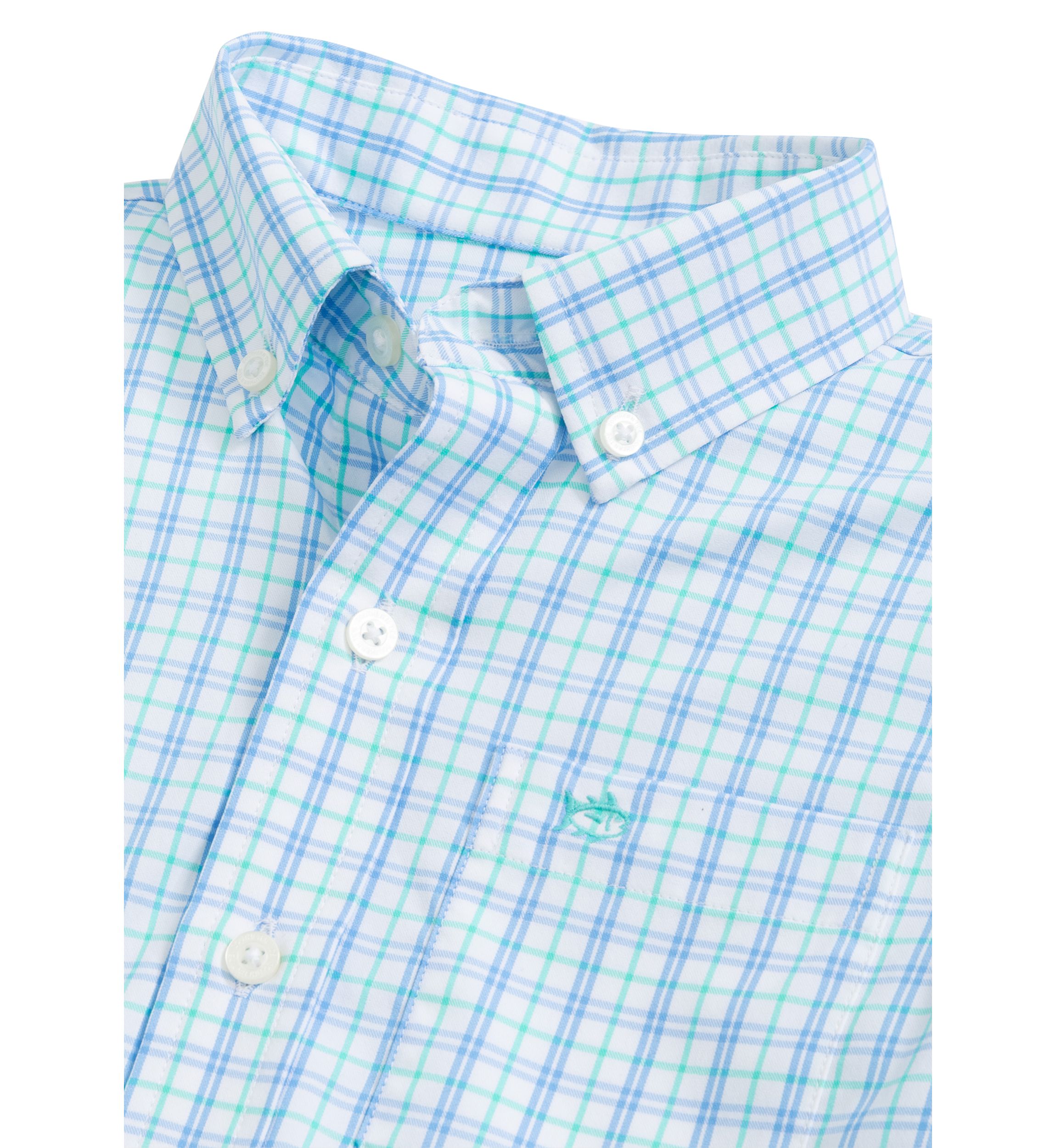 Boys 8-20 Turnberry Plaid Intercoastal Long Sleeve Sport Shirt