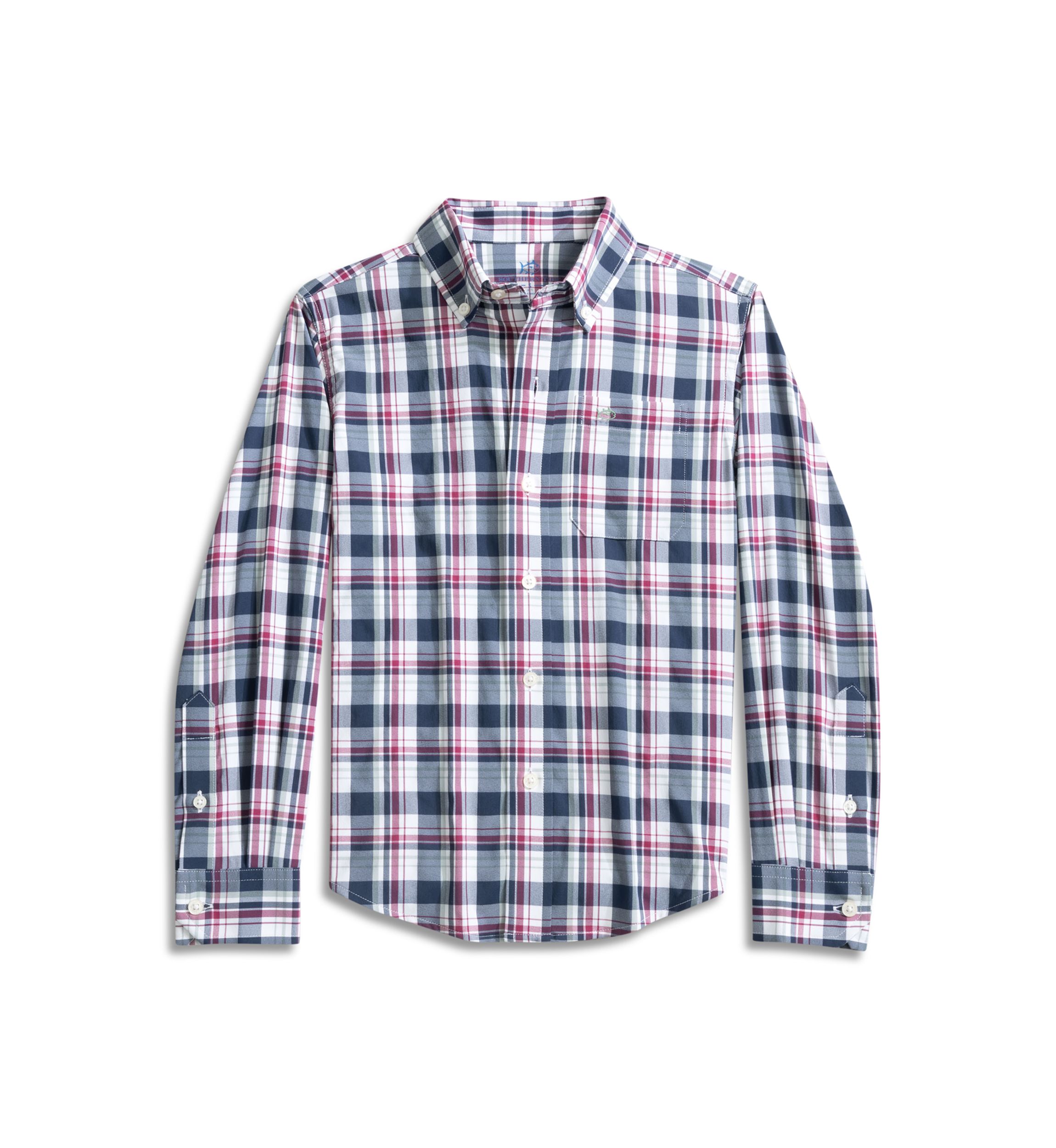 Boys 8-20 Breakwater Plaid Long Sleeve Woven Shirt 