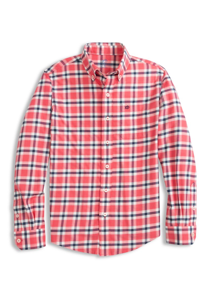 Beachrock Plaid Long Sleeve Button Down Shirt 