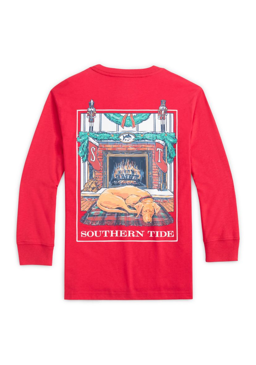 Boys 8-20 Youth Cozy Fireplace Long Sleeve Tee