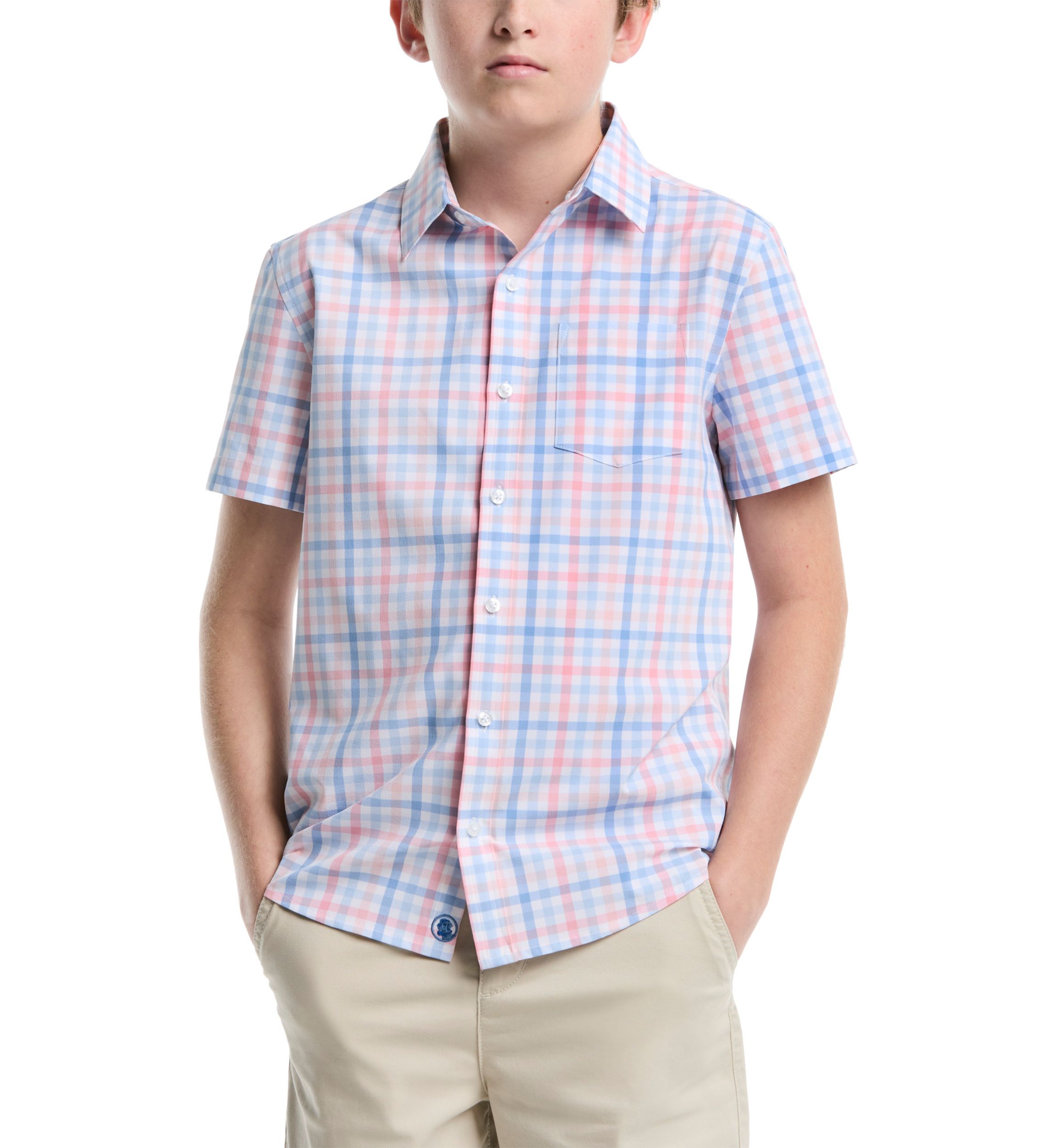 Boys 8-20 Multi Gingham Plaid Woven Shirt 