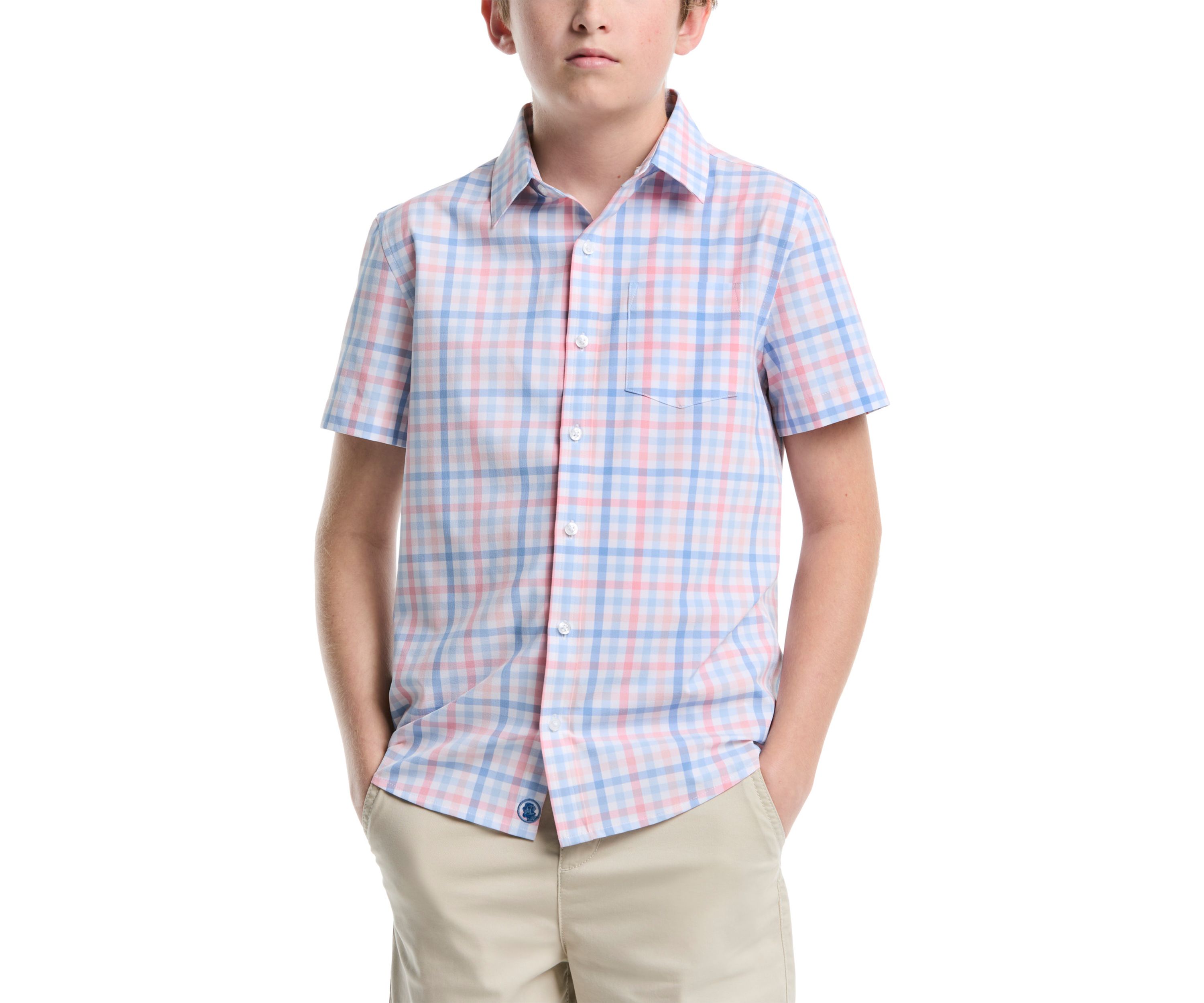 Boys 8-20 Multi Gingham Plaid Woven Shirt 
