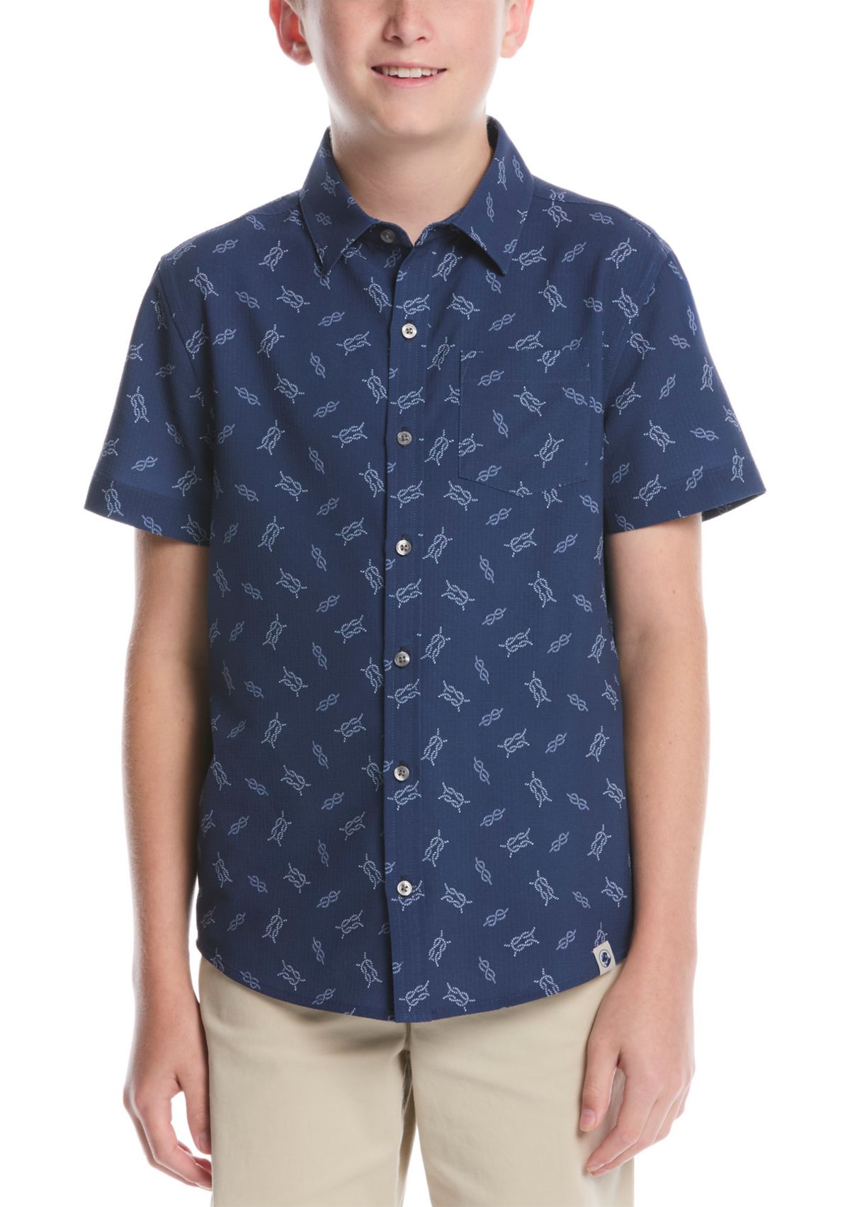 Boys 8-20 Nautical Knots Woven Shirt 