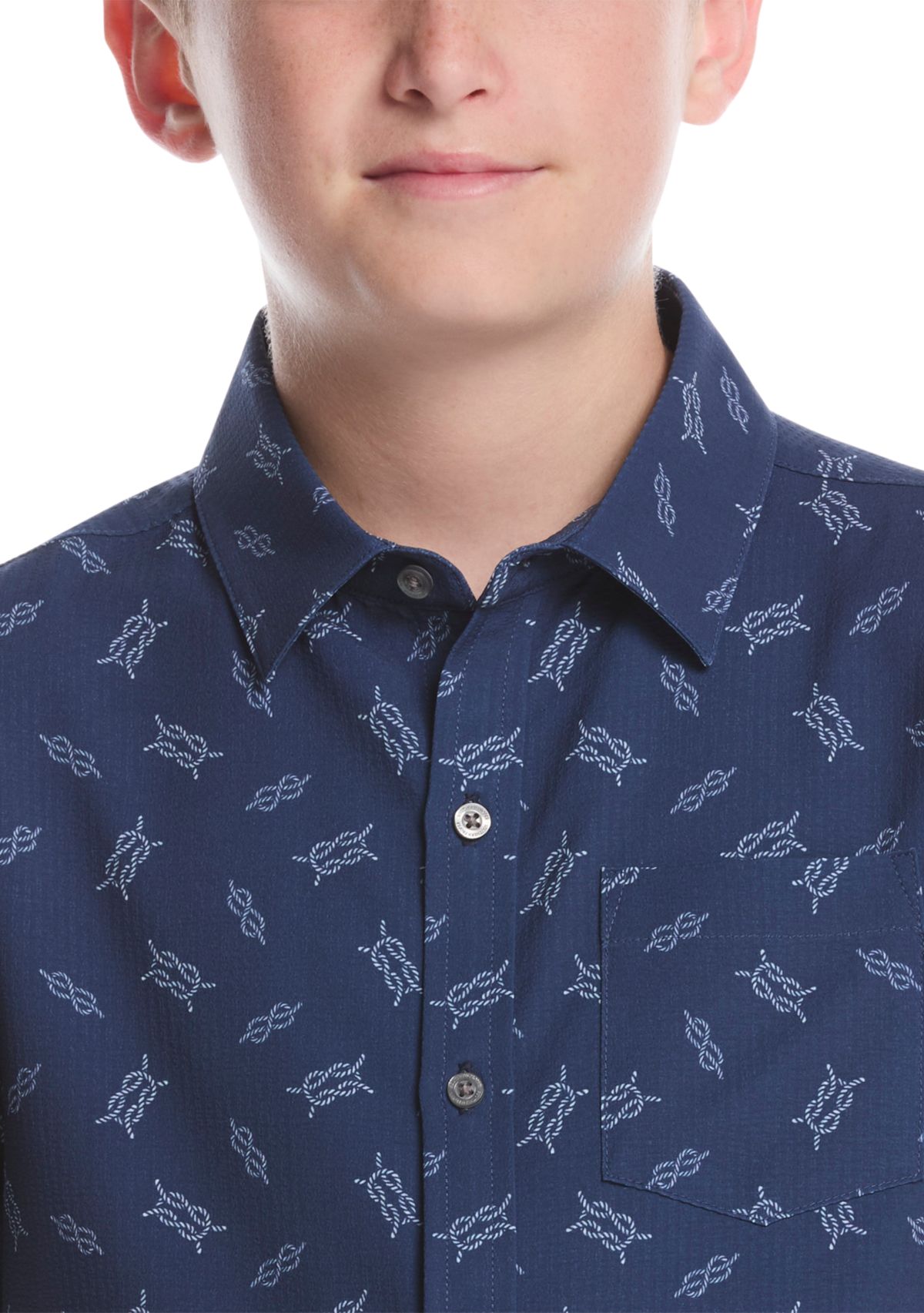 Boys 8-20 Nautical Knots Woven Shirt 