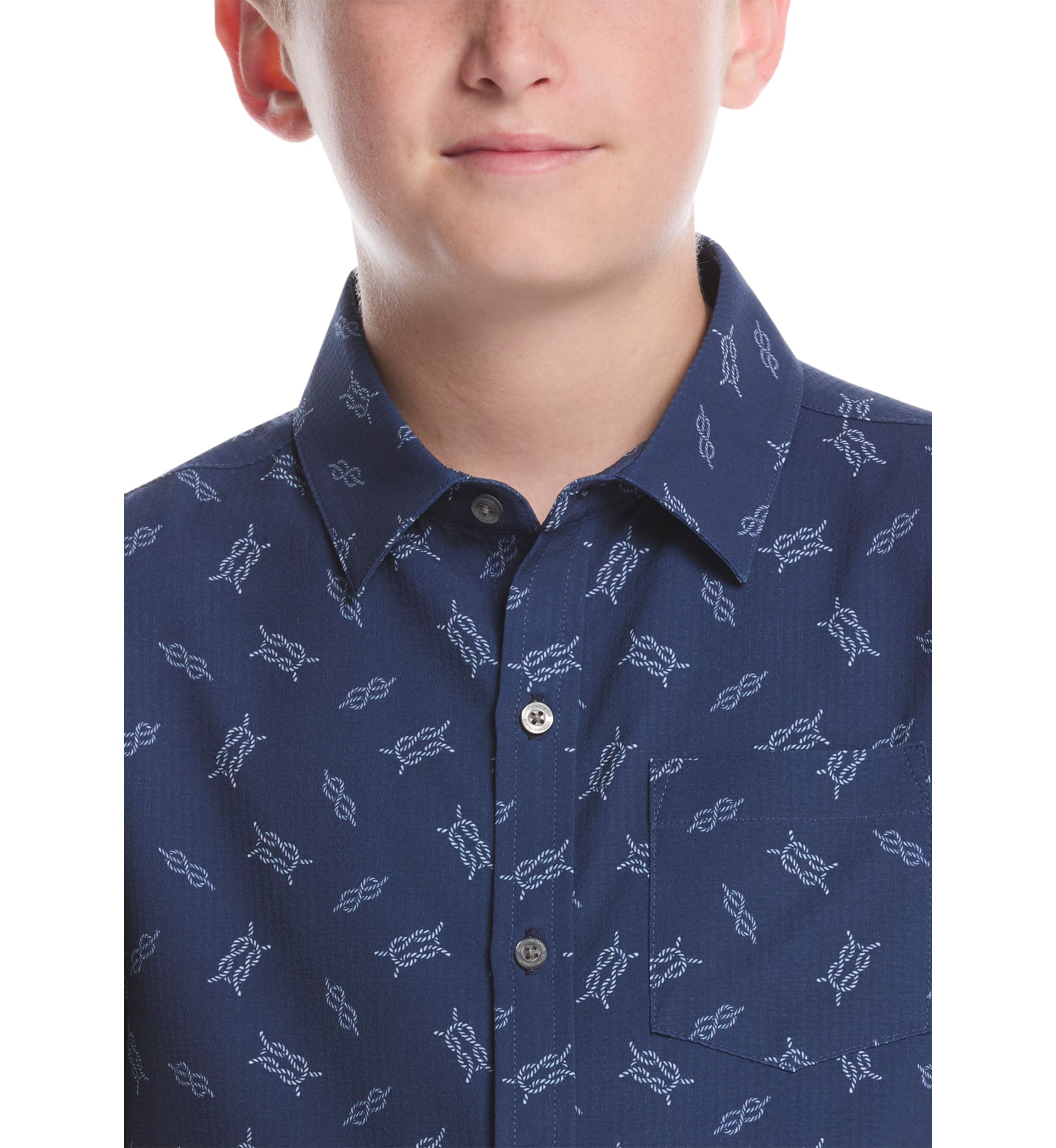 Boys 8-20 Nautical Knots Woven Shirt 