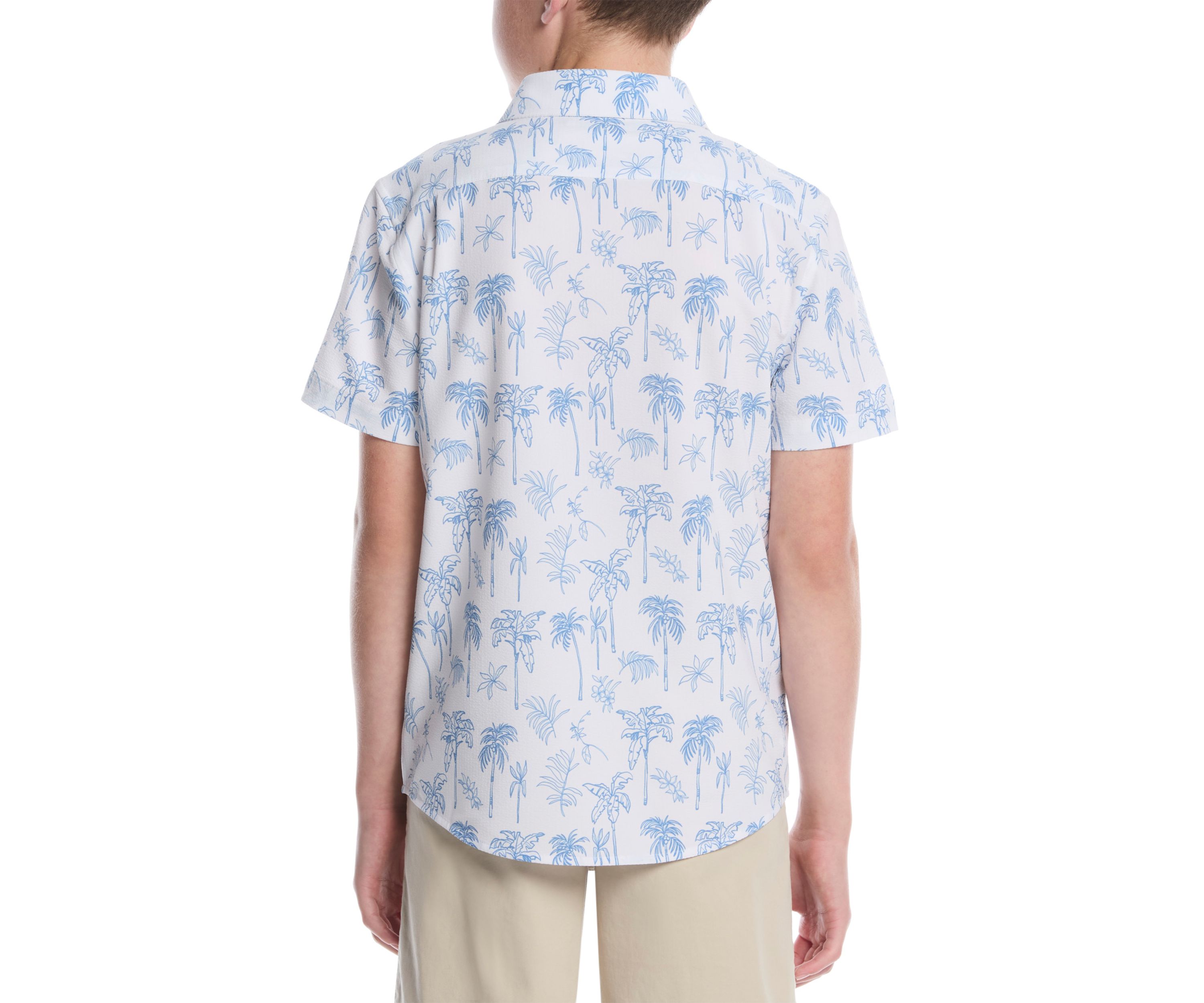Boys 8-20 Printed Palm Woven Shirt 