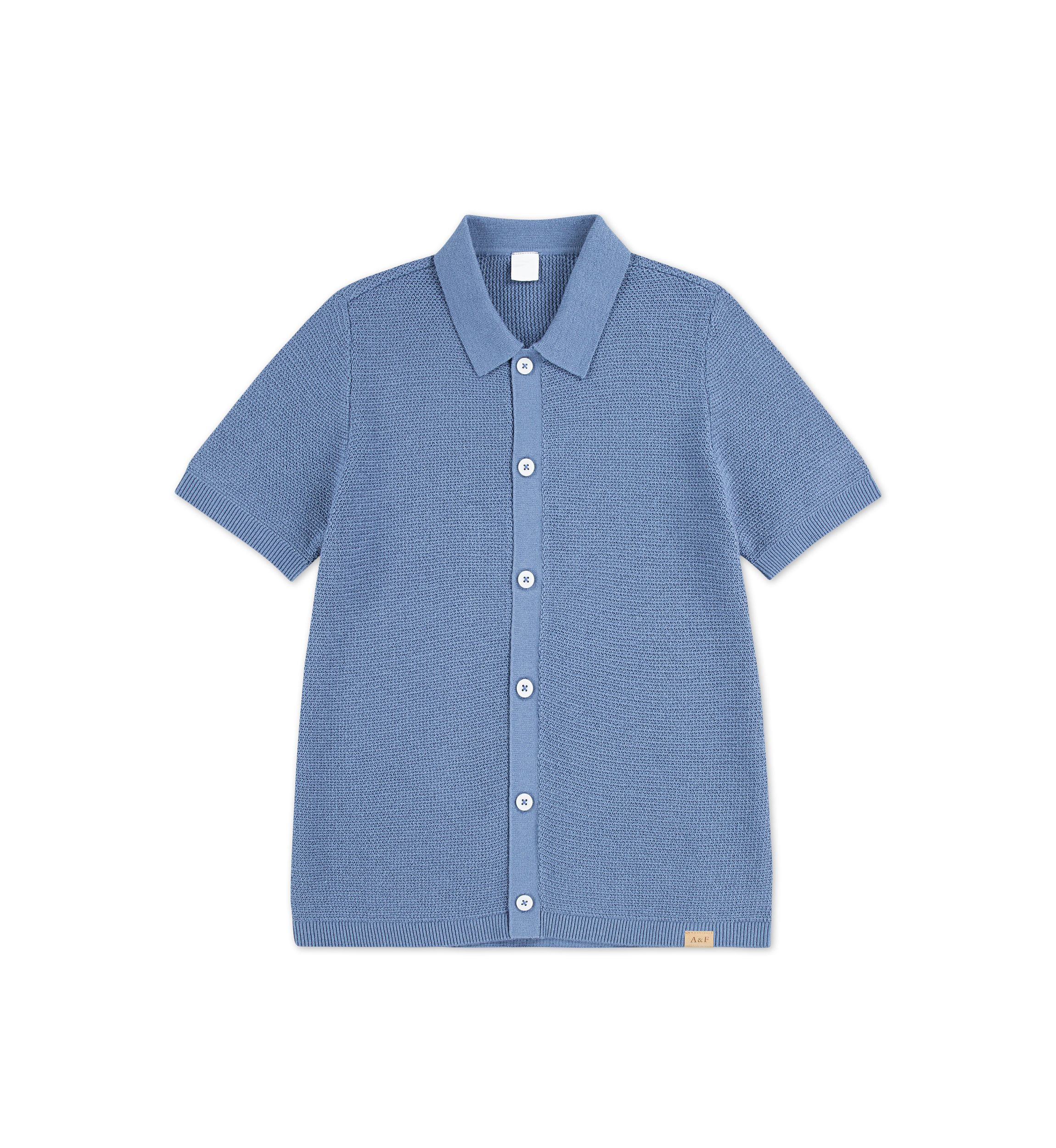 cotton short sleeve textured knit shirt