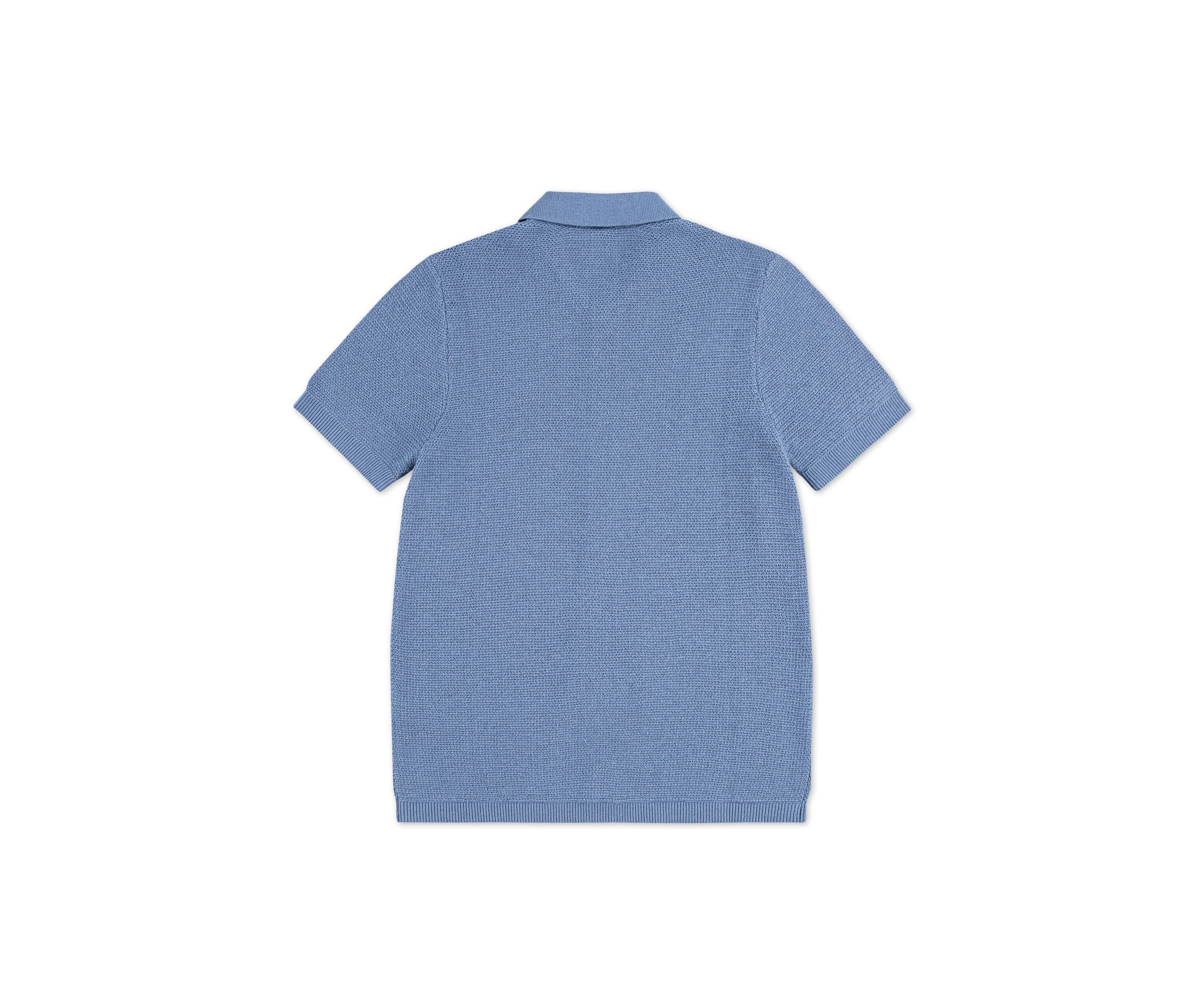 cotton short sleeve textured knit shirt