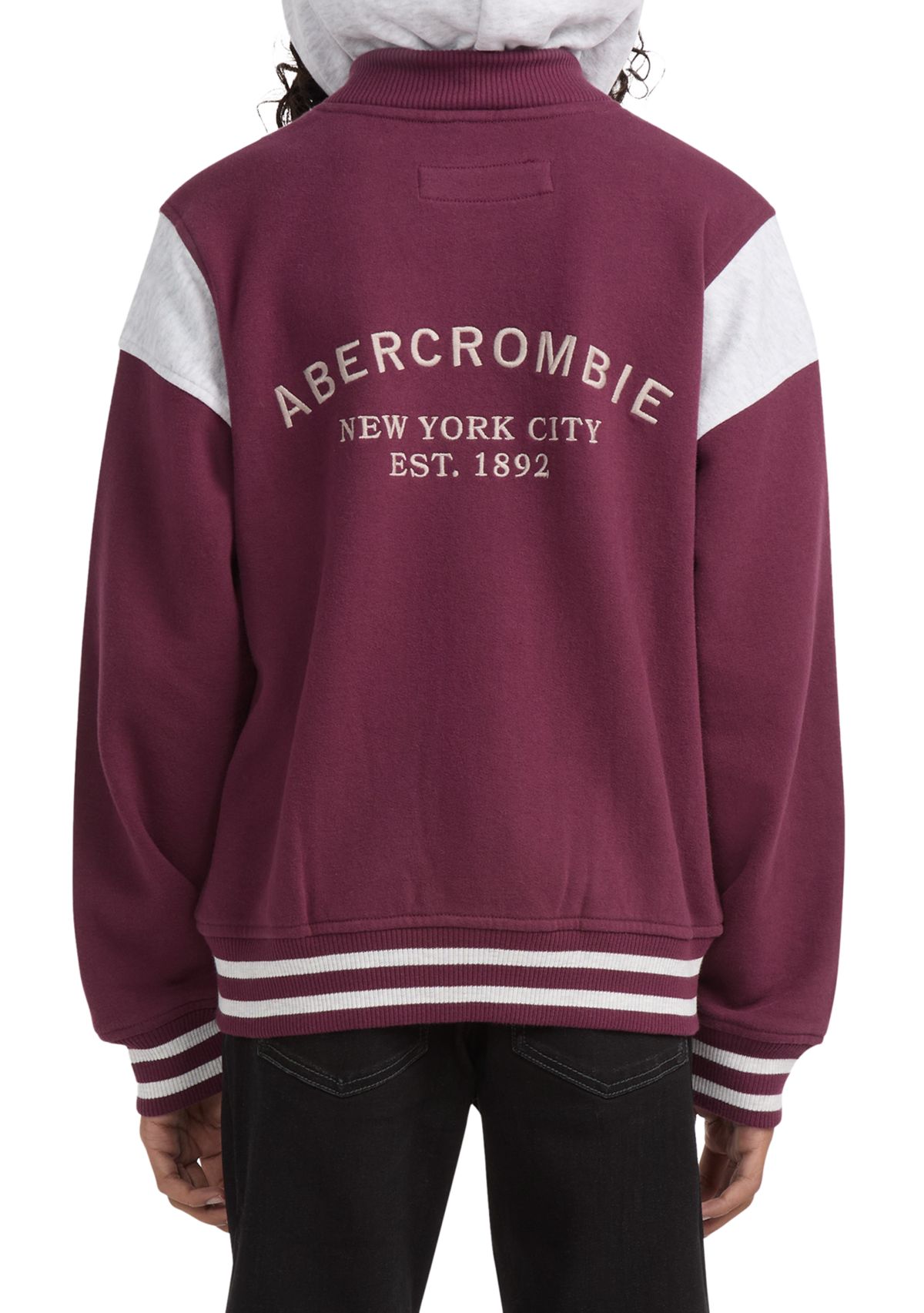 fleece hooded bomber jacket 