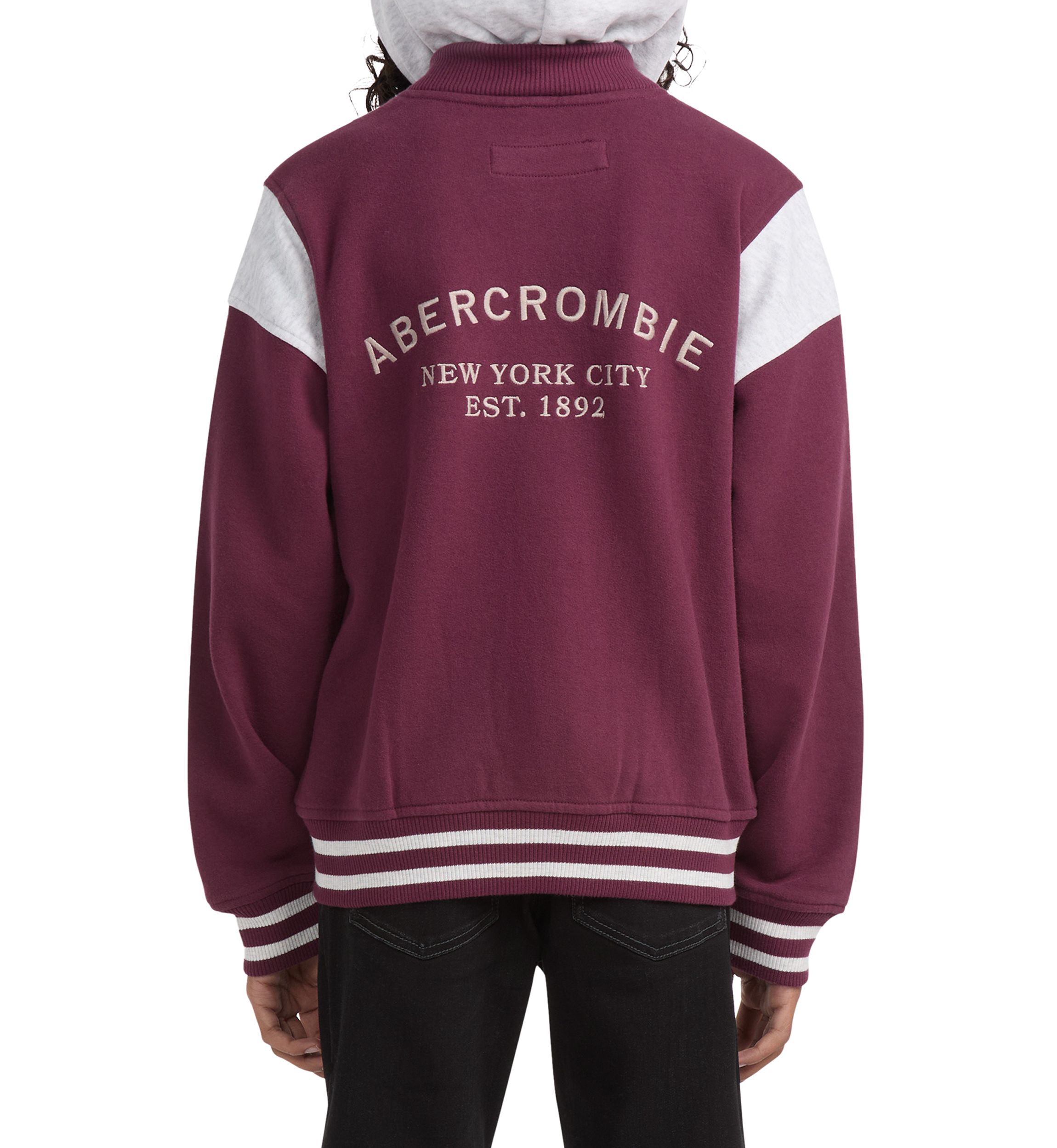 fleece hooded bomber jacket 