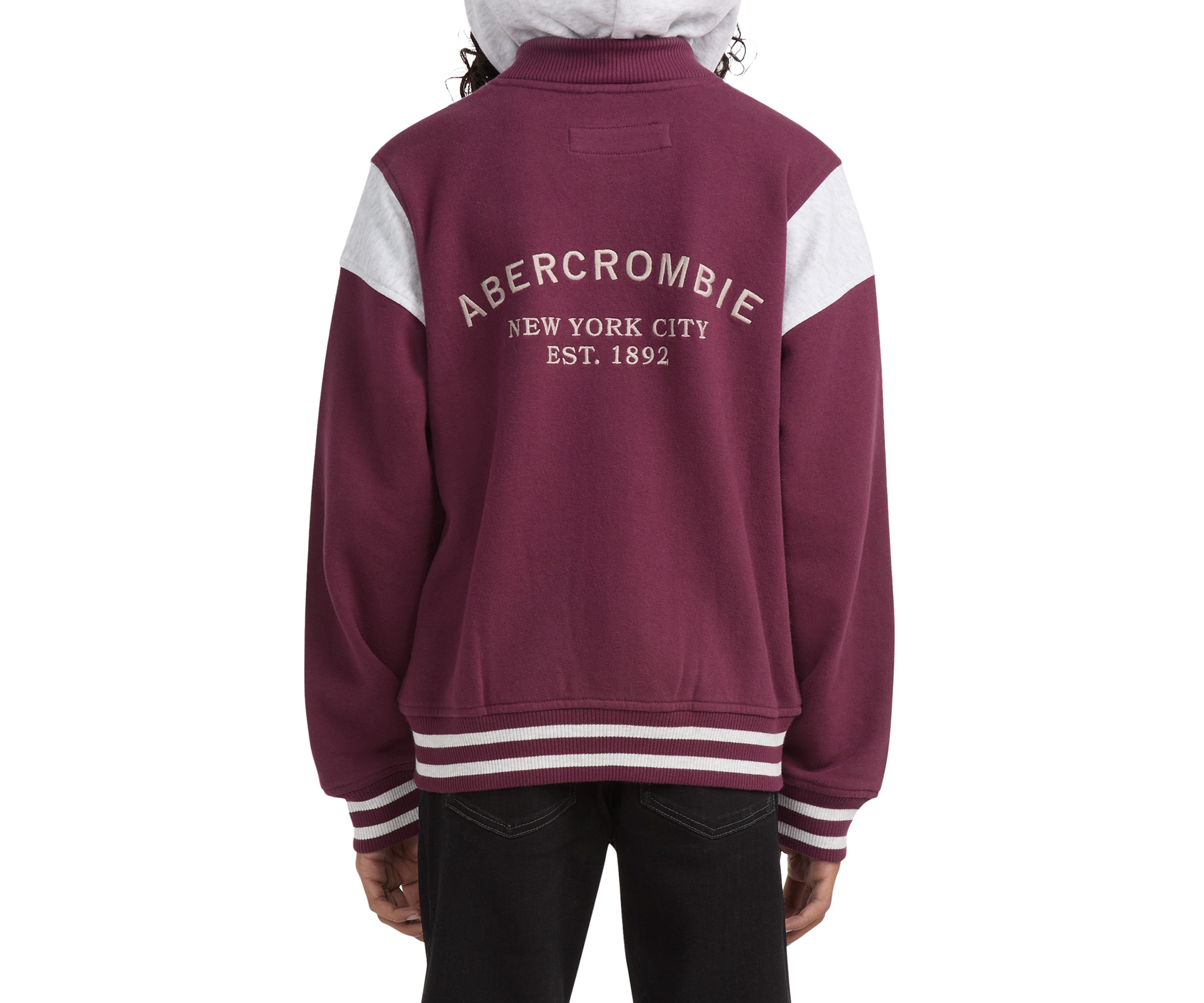 fleece hooded bomber jacket 