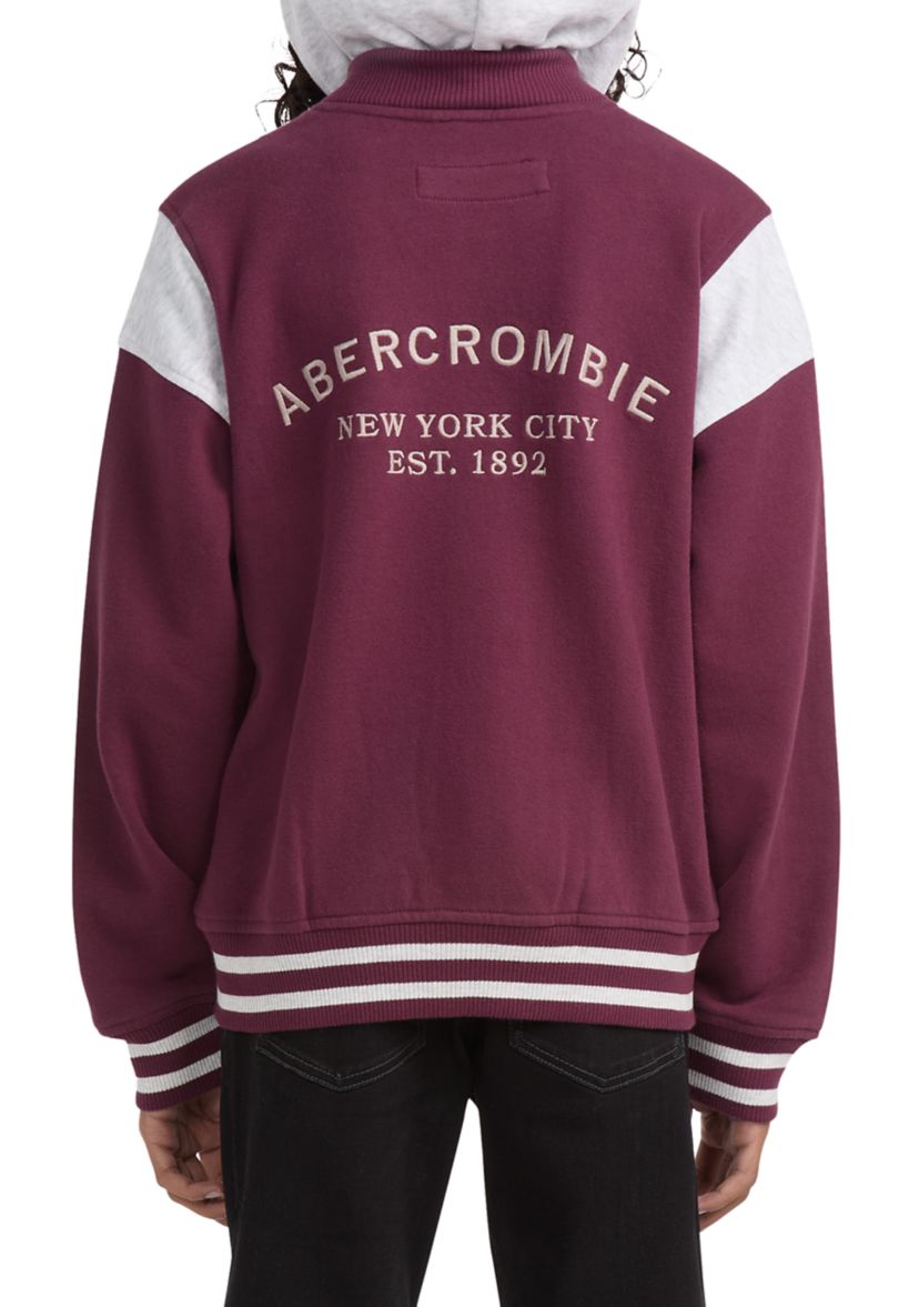 fleece hooded bomber jacket 