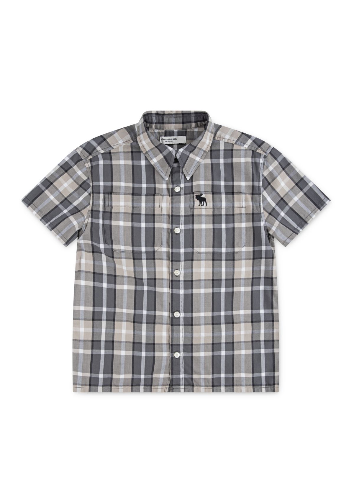 short sleeve plaid woven shirt 