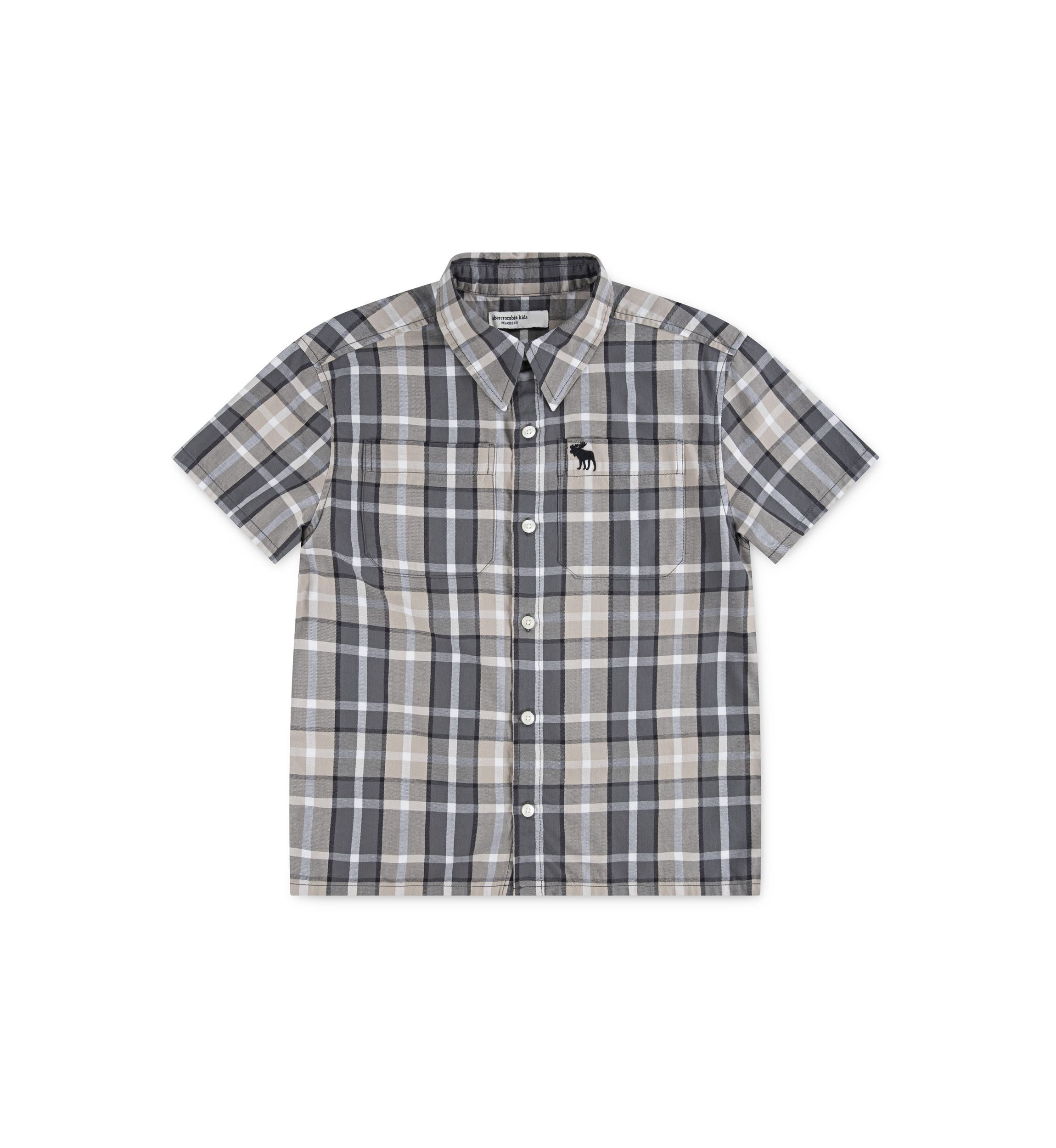 short sleeve plaid woven shirt 