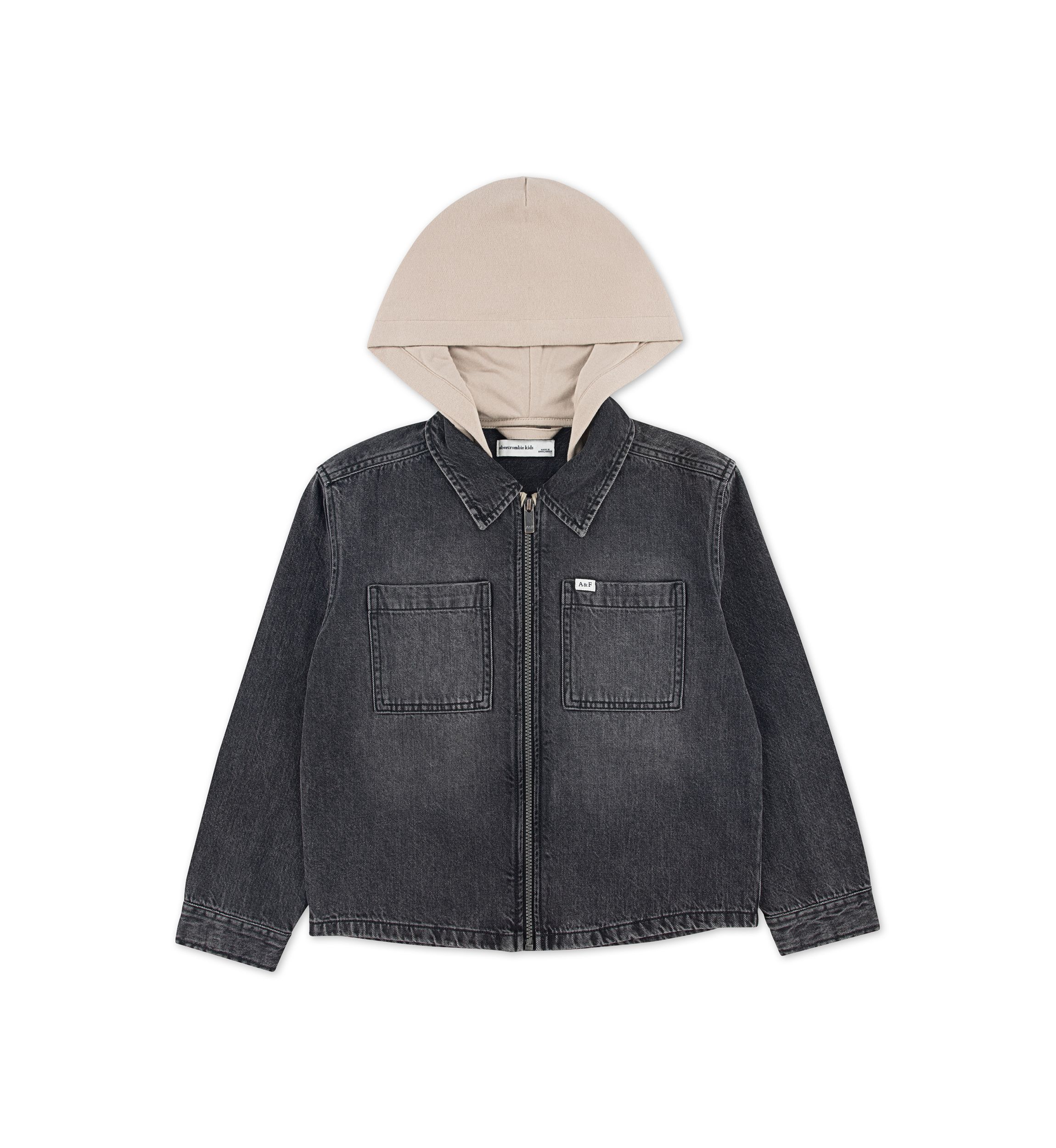 denim jacket with hood