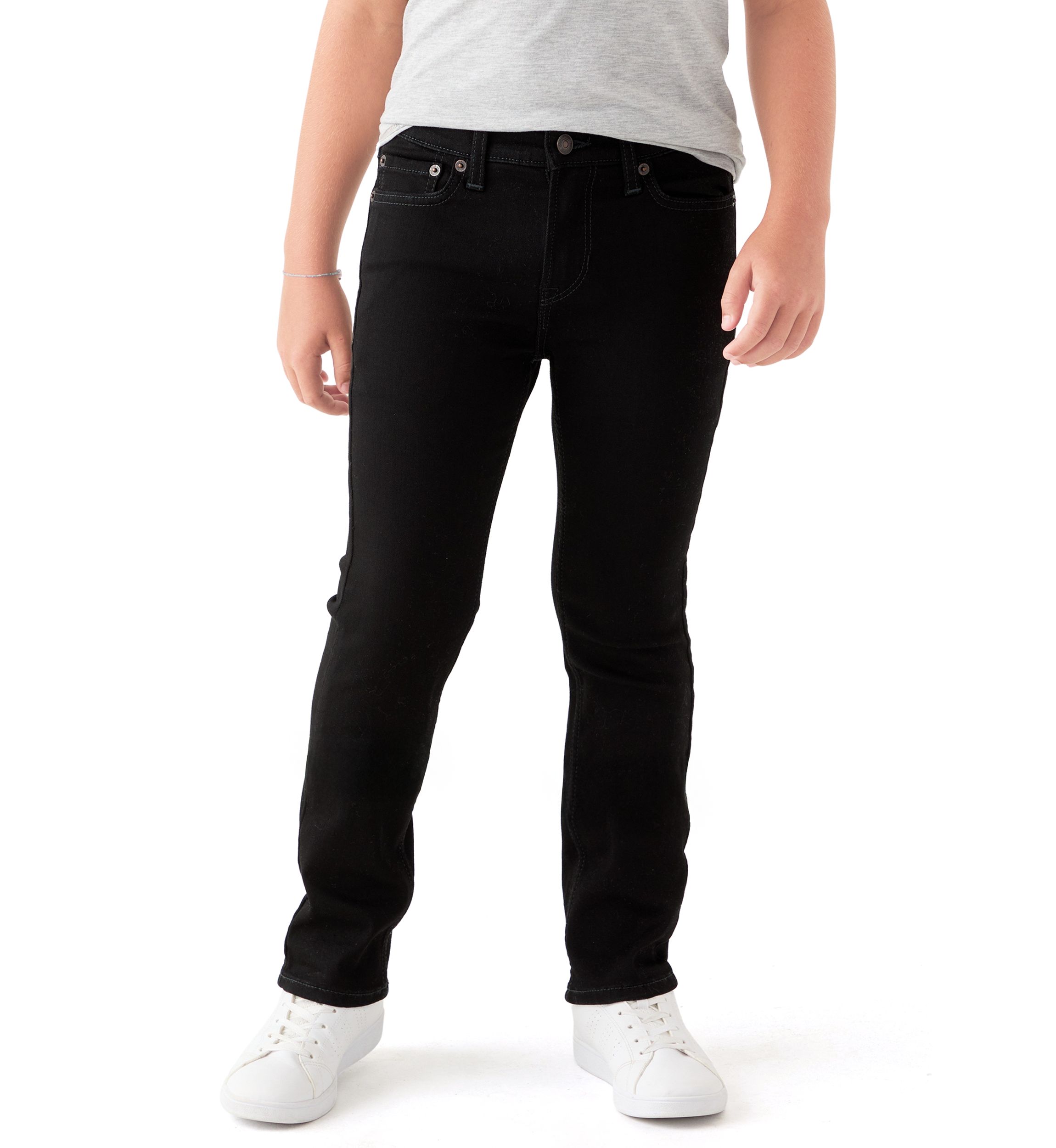 cotton bow accented straight jeans 