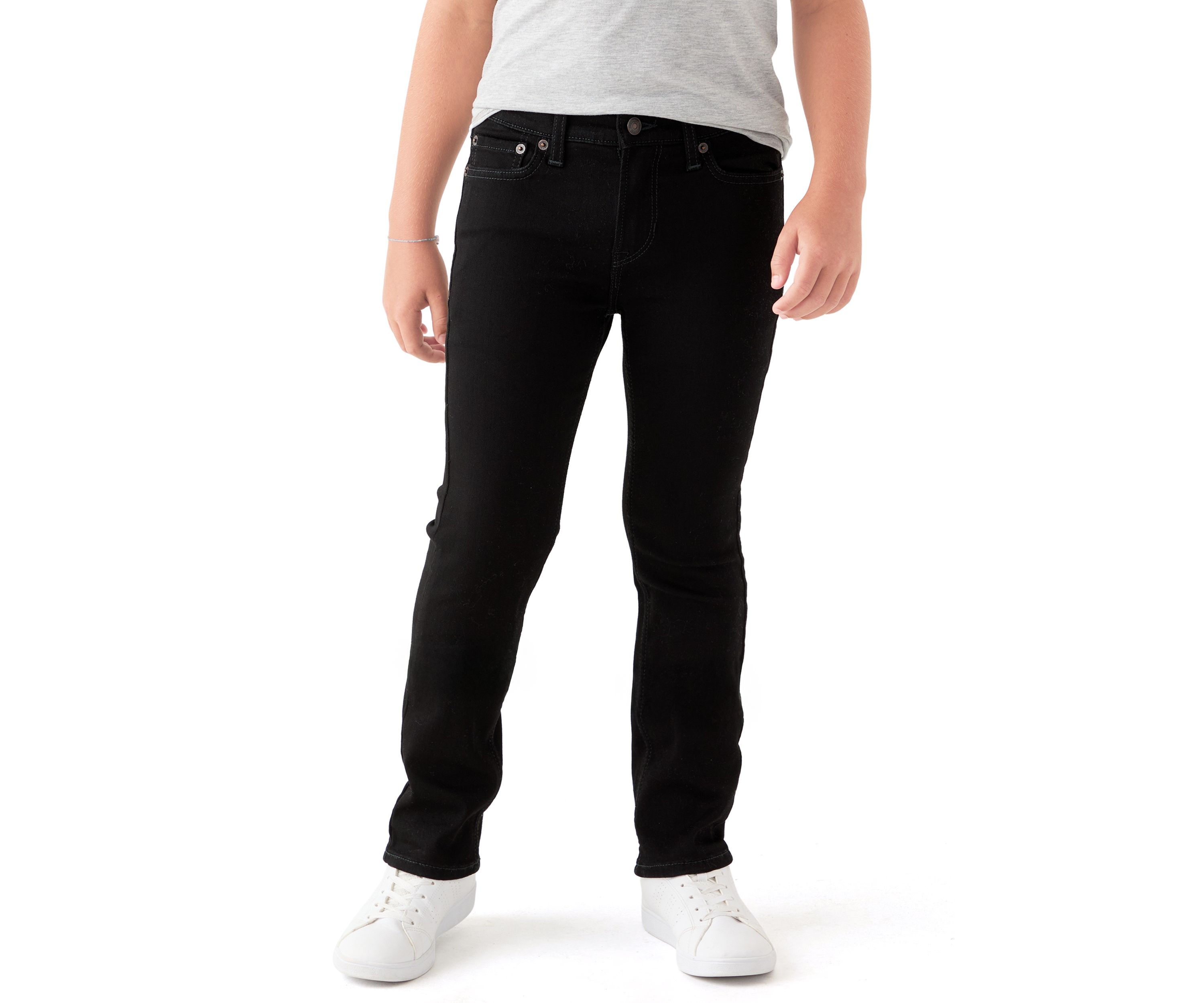 cotton bow accented straight jeans 