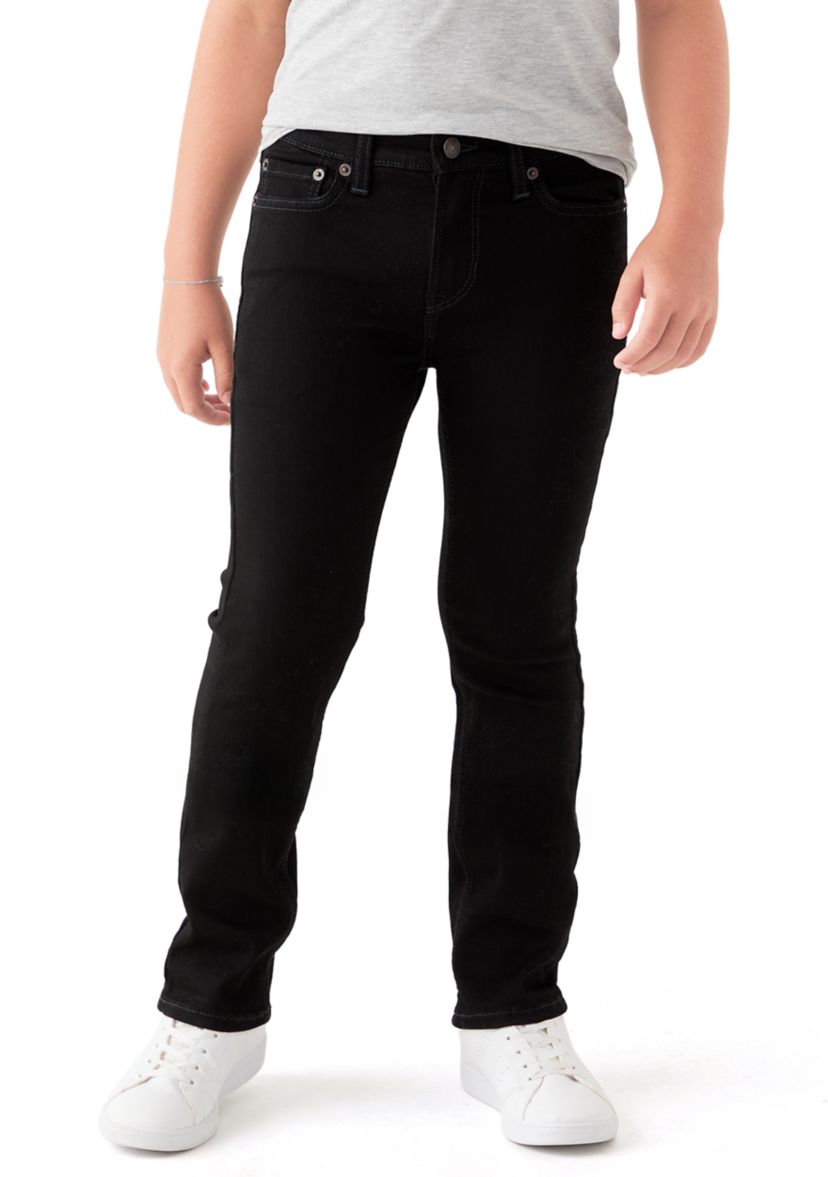 cotton bow accented straight jeans 