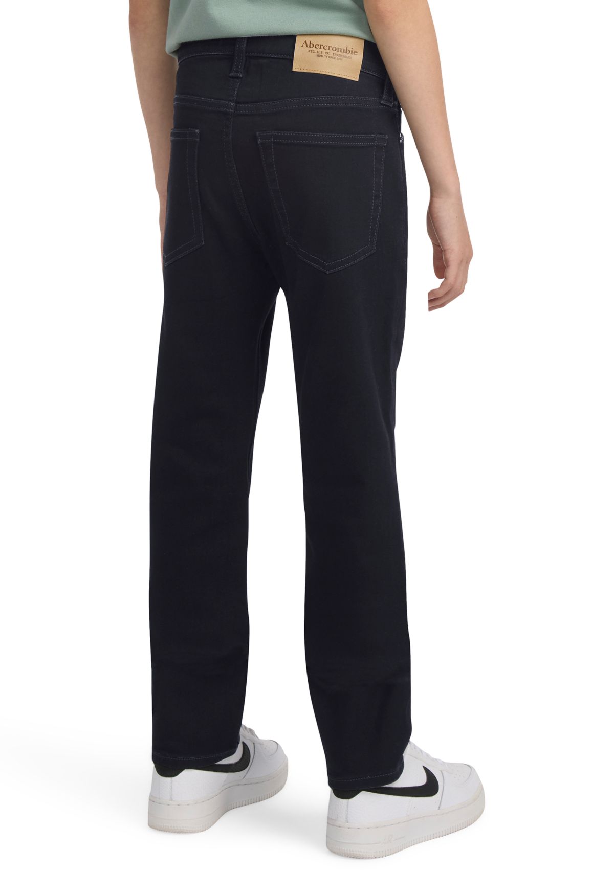 cotton bow accented straight jeans 