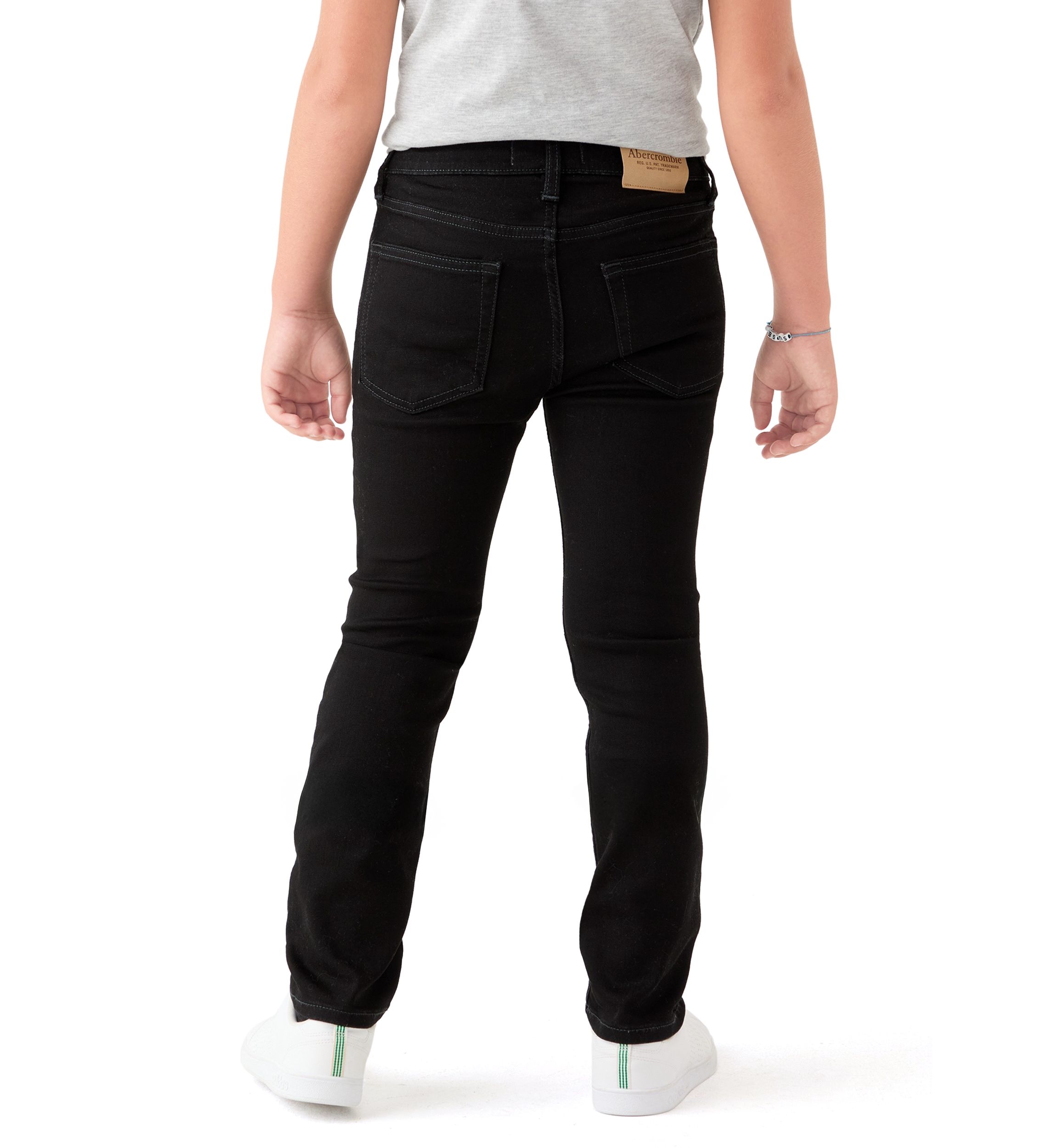 cotton bow accented straight jeans 