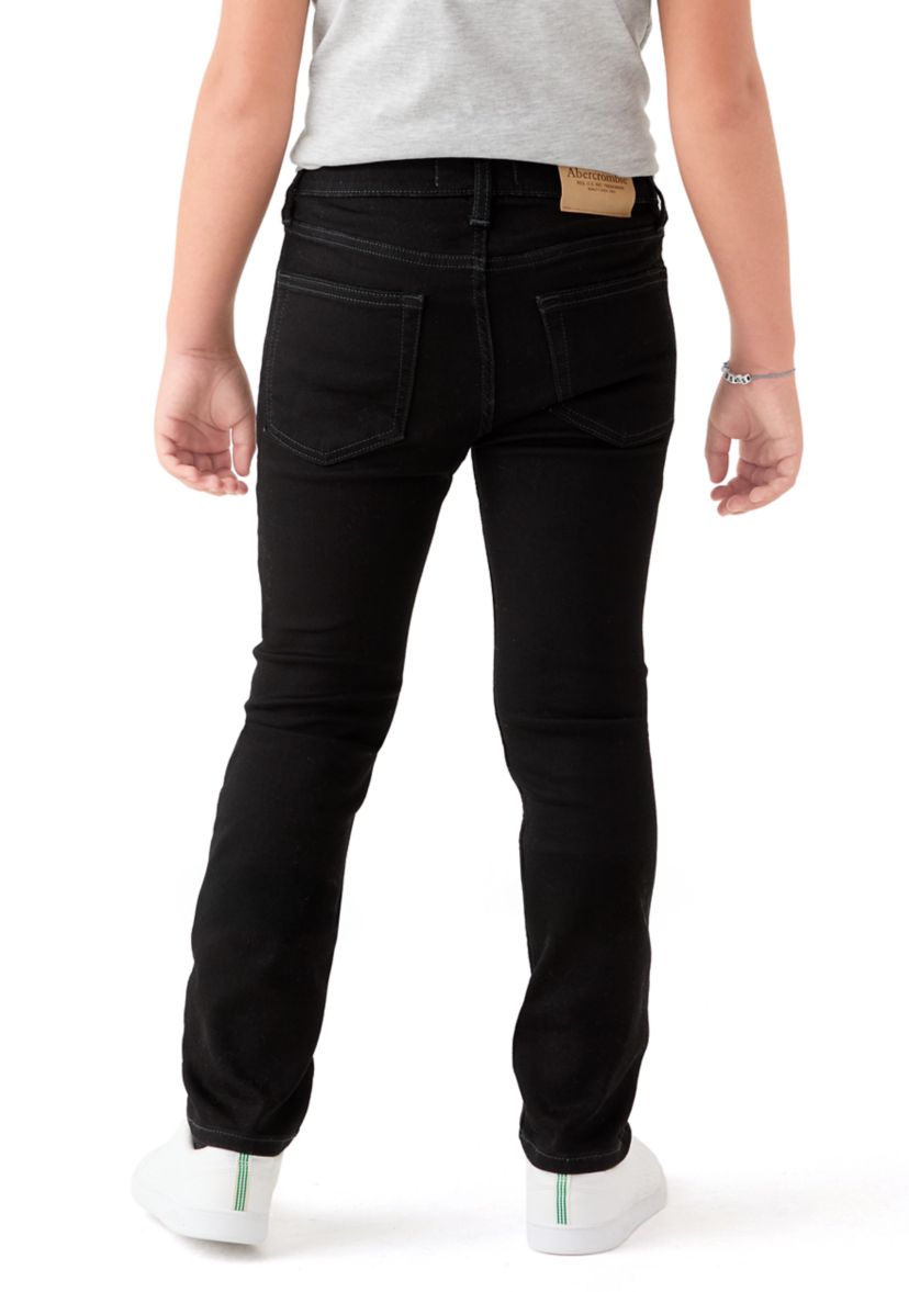 cotton bow accented straight jeans 