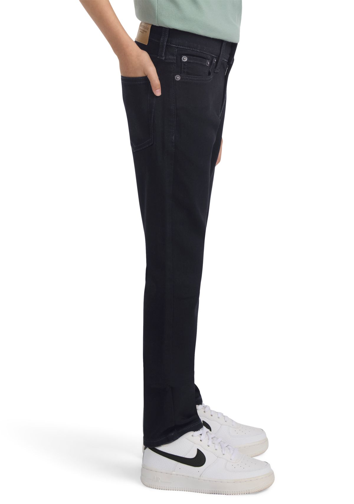 cotton bow accented straight jeans 