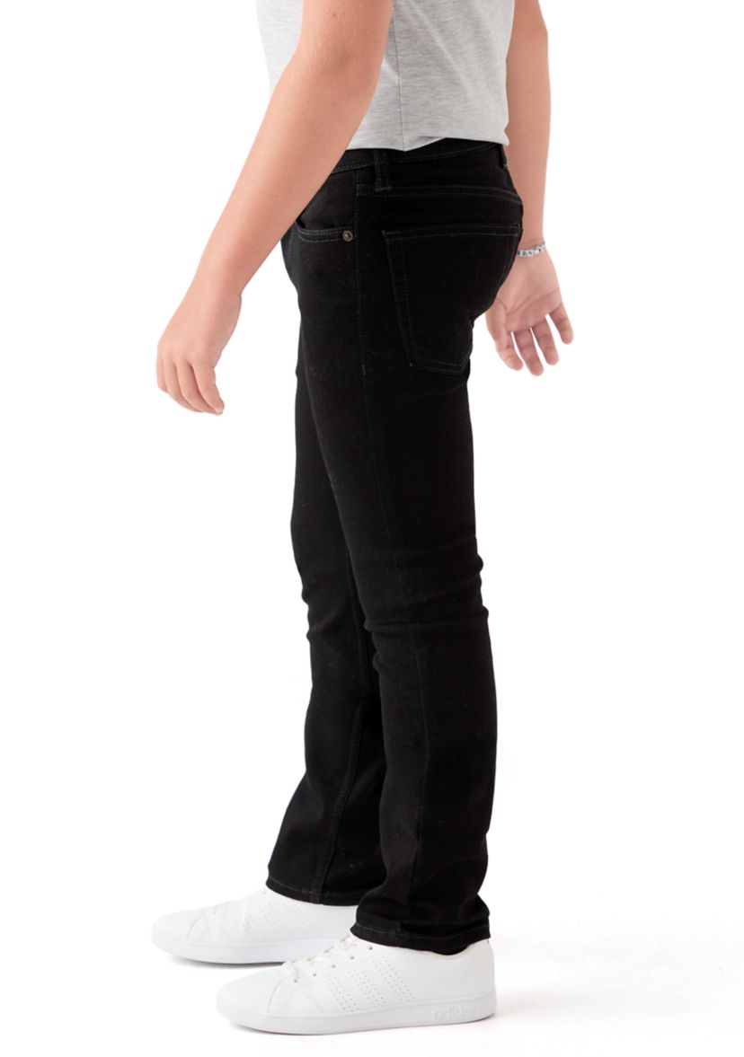 cotton bow accented straight jeans 