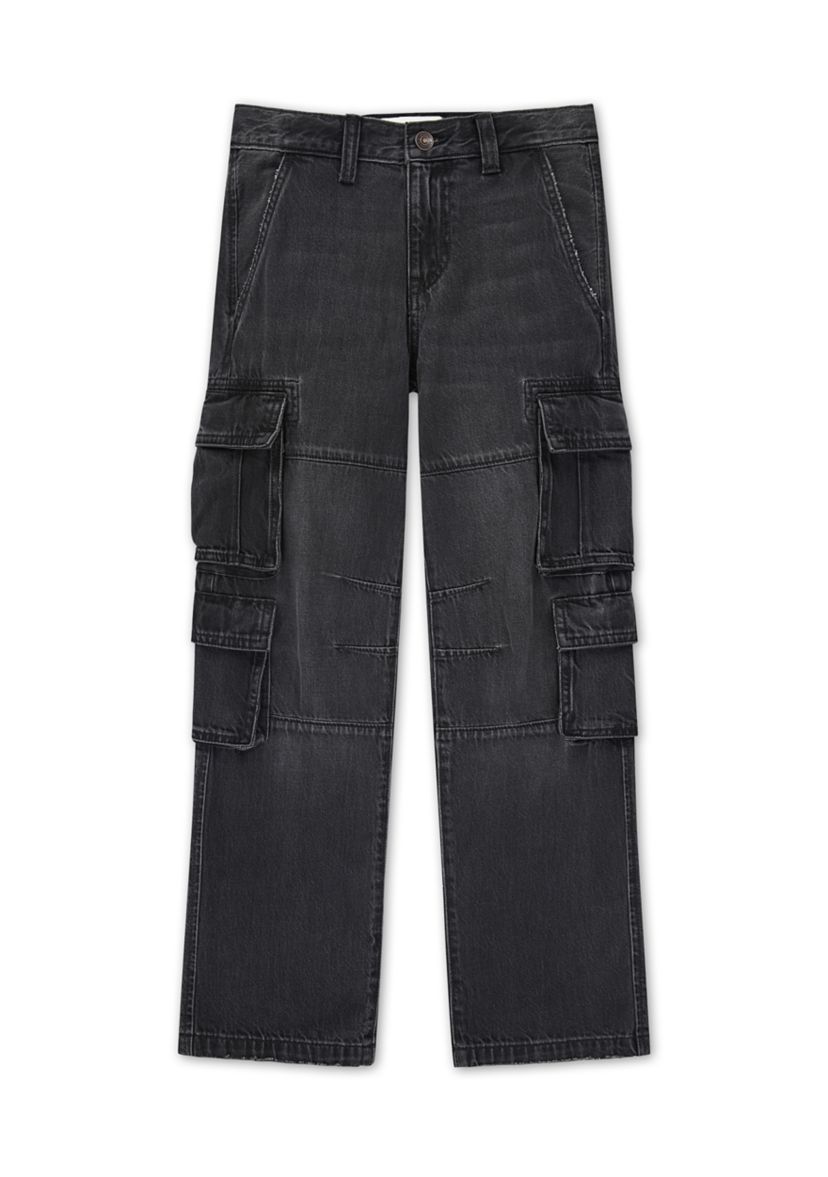 denim baggy cargo jeans