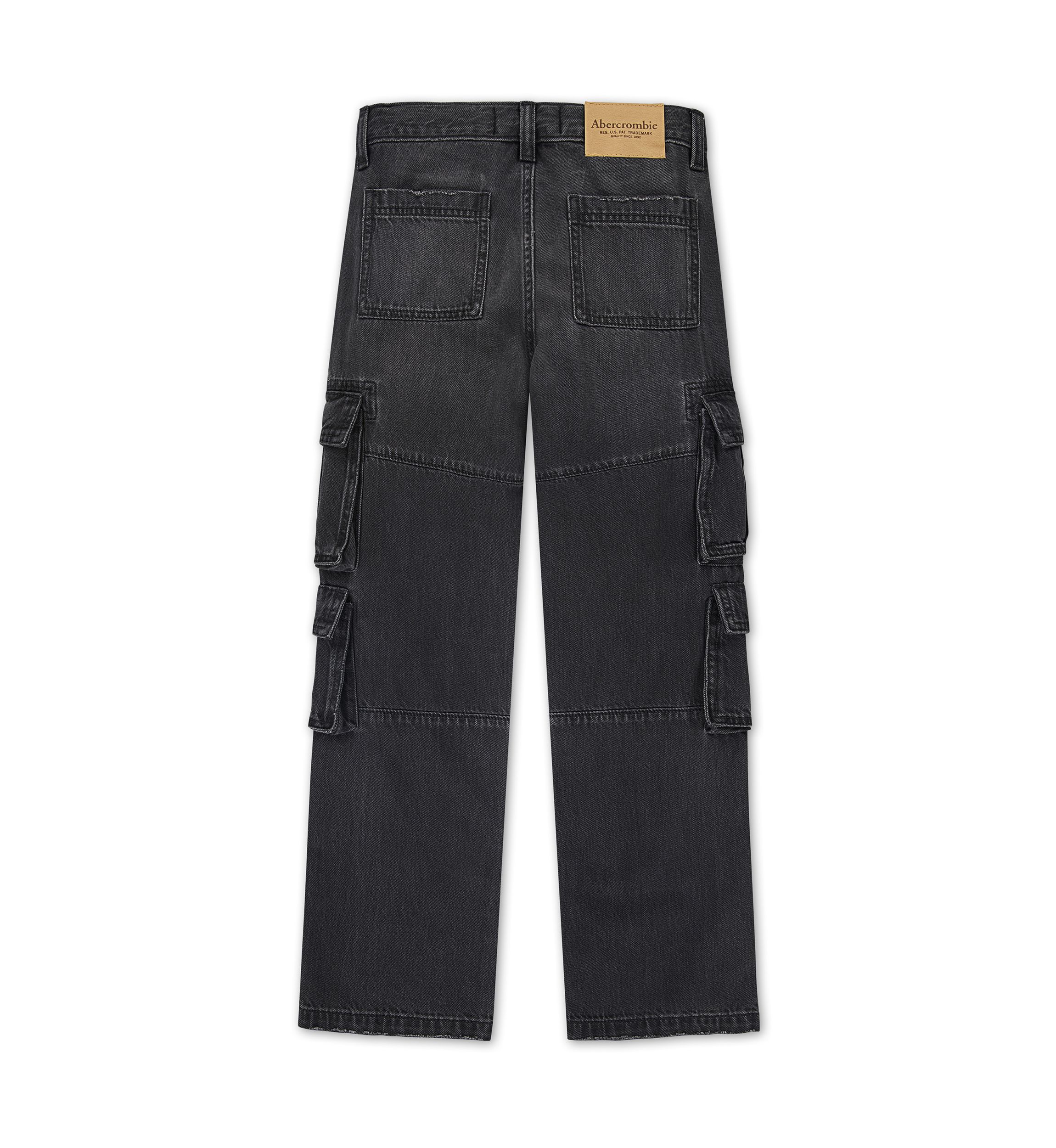 denim baggy cargo jeans