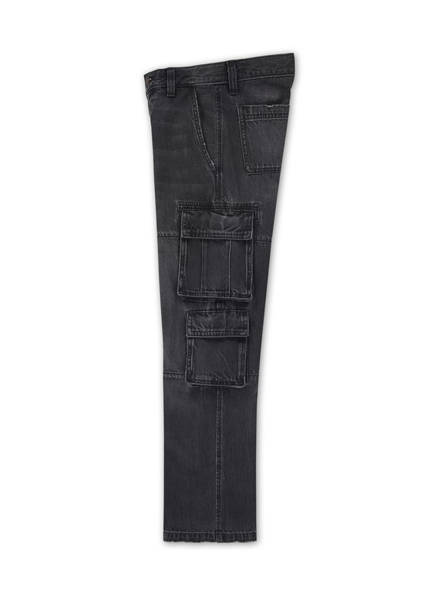 denim baggy cargo jeans