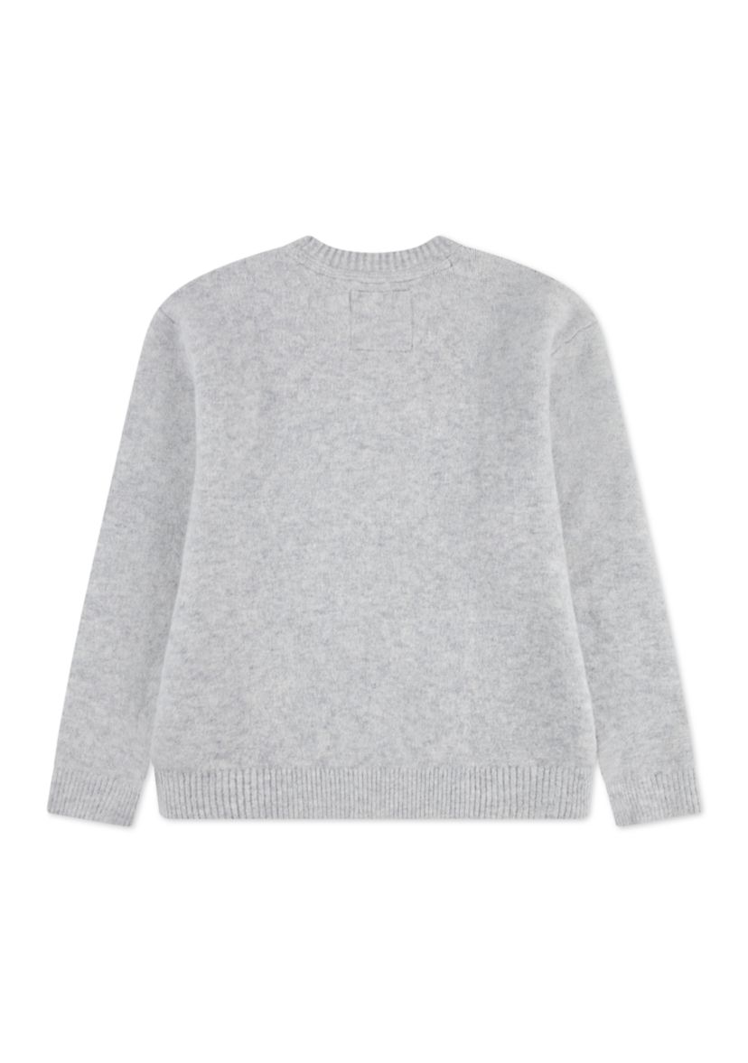 long sleeve truck crew intarsia sweater 