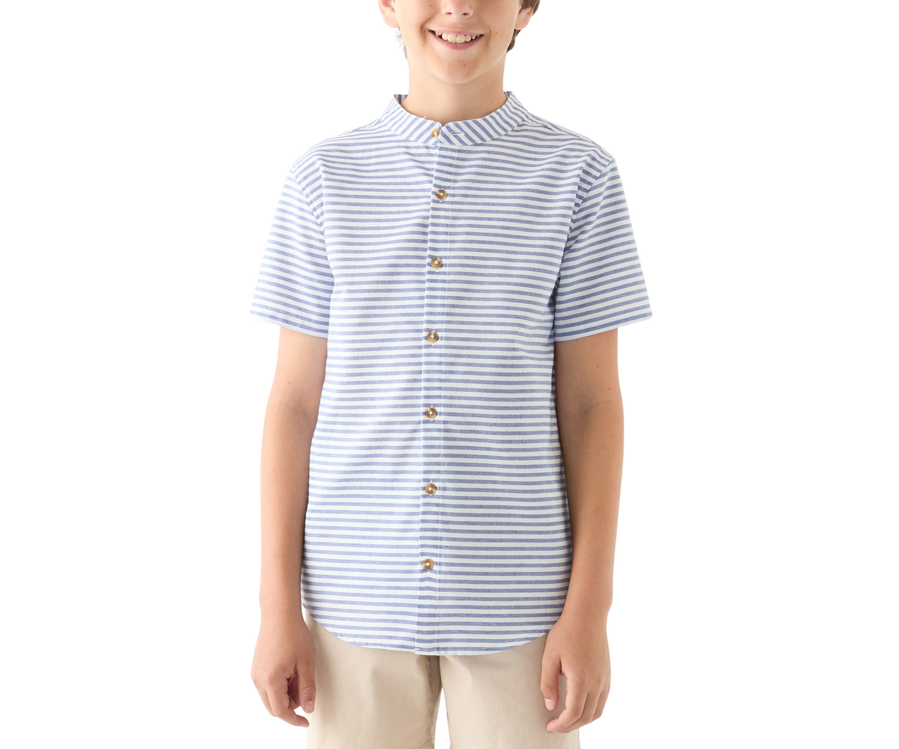Boys 8-20 Short Sleeve Striped Woven Shirt 