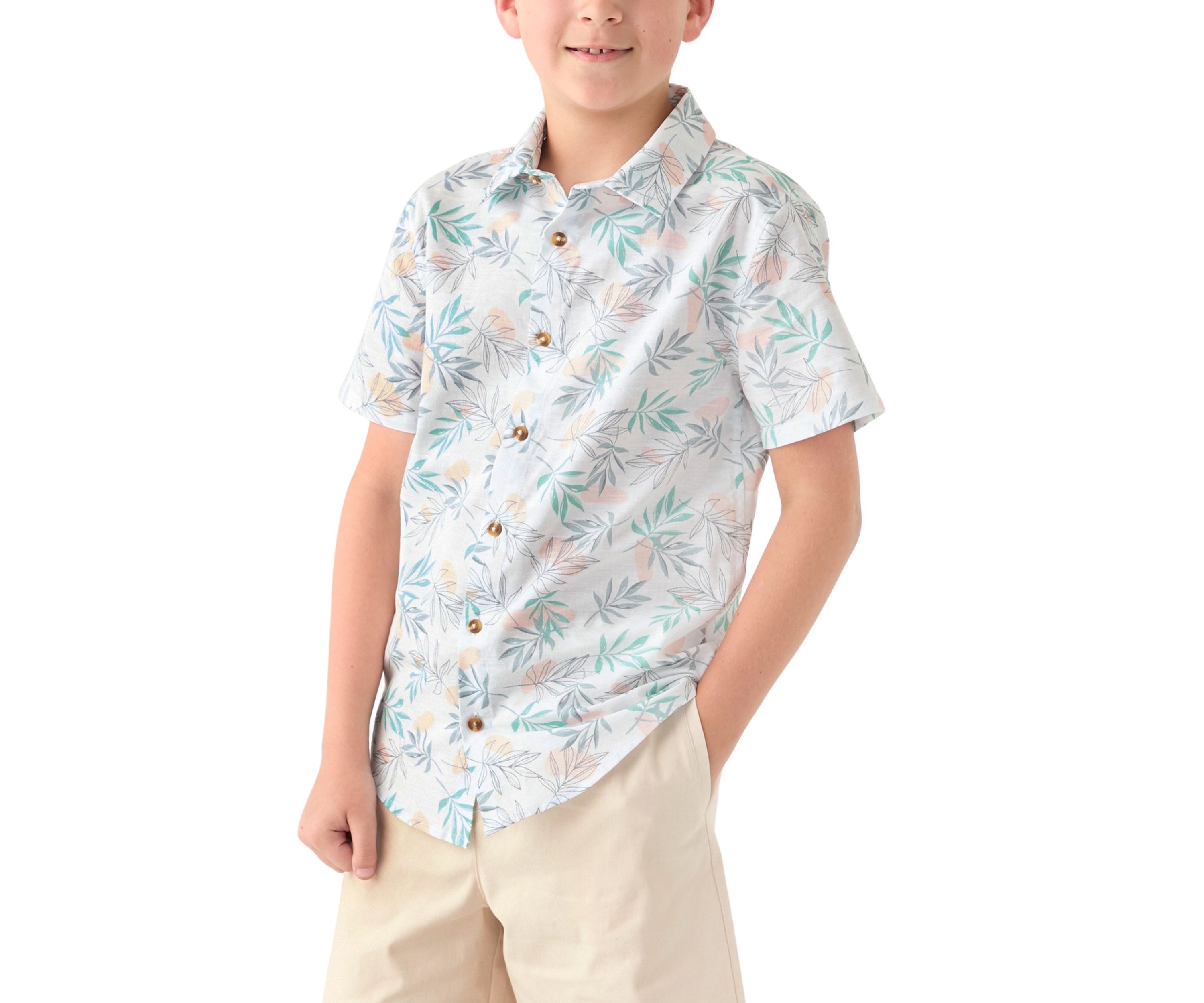 Boys 8-20 Linen Blend Woven Shirt