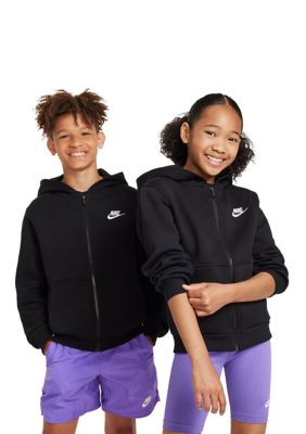 Nike Kids Unisex Big Kid Sportswear Club Fleece Full-Zip Hoodie, Small