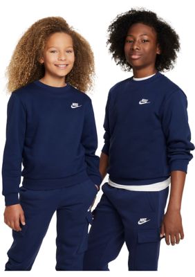 Nike Kids Unisex Big Kid Sportswear Club Fleece Sweatshirt, Large