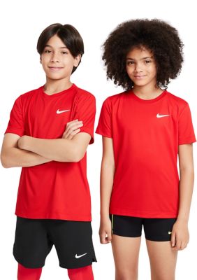 Nike Unisex Big Kids' Dri-FIT T-Shirt, Red, Large