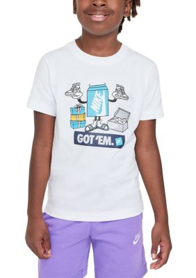 Nike Big Kids Got 'Em Graphic T-Shirt, White, Large