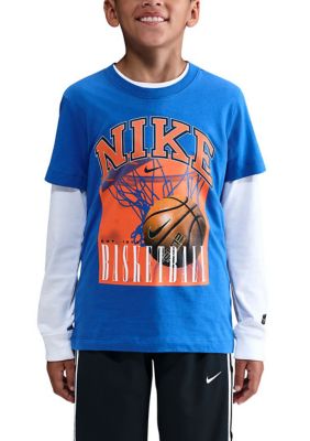 Nike Unisex Big Kids T-Shirt, Blue, Large