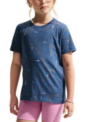 Nike Unisex Big Kids T-Shirt, Navy Blue, Large